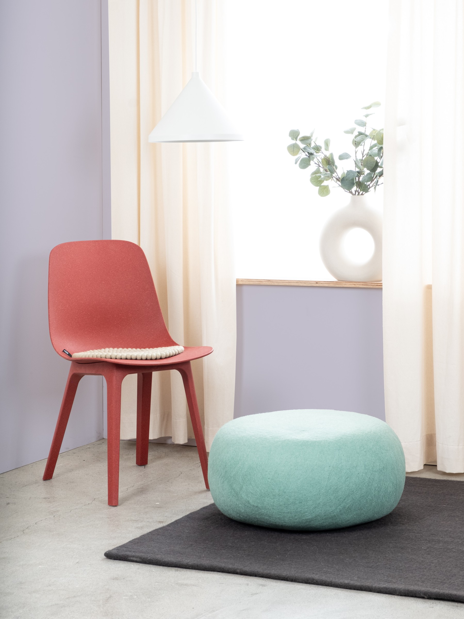 myfelt Fine Colour Pouf Türkis Ø 38 x 14 cm