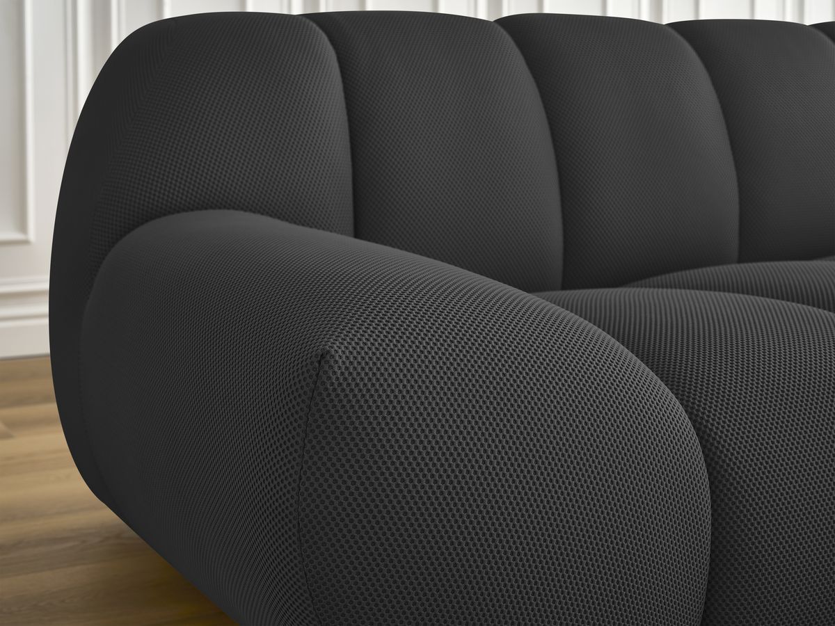 Bobochic Hayden Sofa 2-Sitzer Mesh-Stoff Schwarz