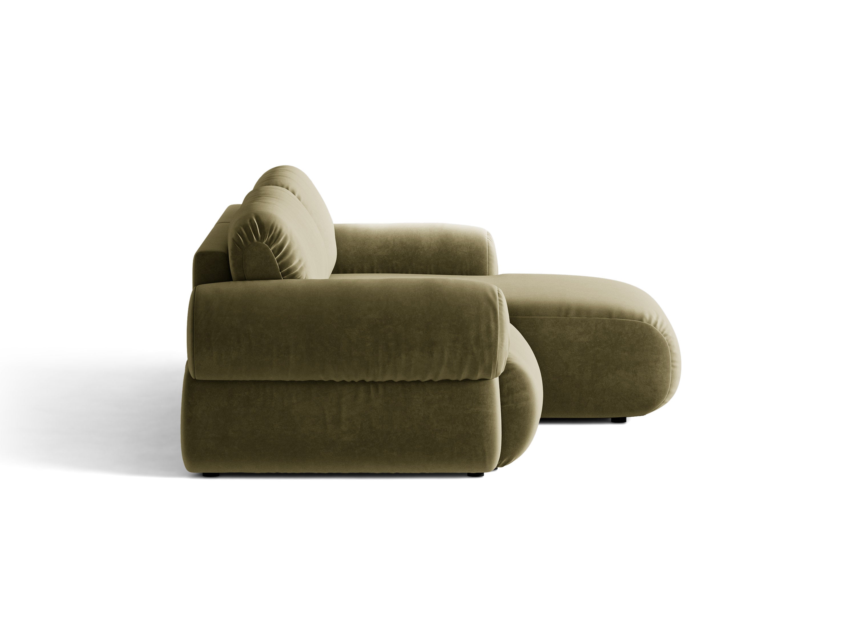 Micadoni Ophelia Ecksofa 4-Sitzer Rechts Samt Salvador Grün