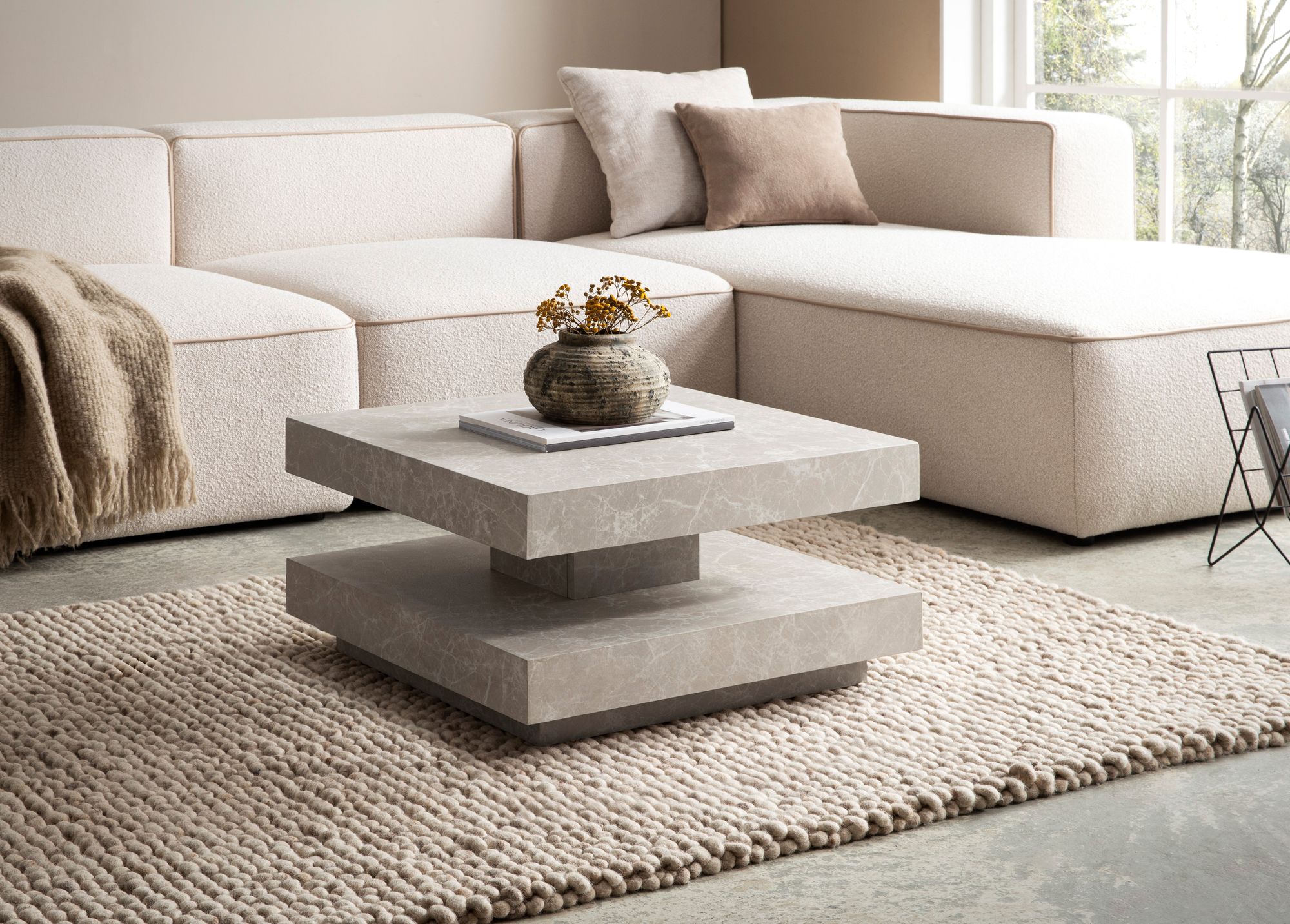 Couchtisch Fluberg Beige 60 × 60 × 34 cm