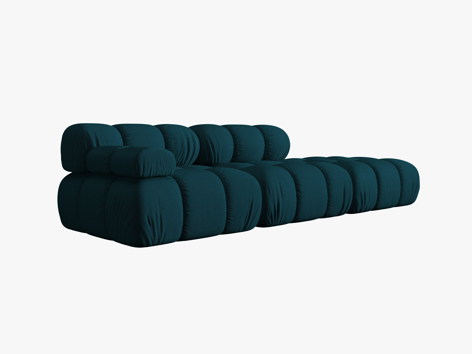 Micadoni Modulares Sofa Bellis 4-Sitzer Rechts 3D-Stoff Sonic Marineblau