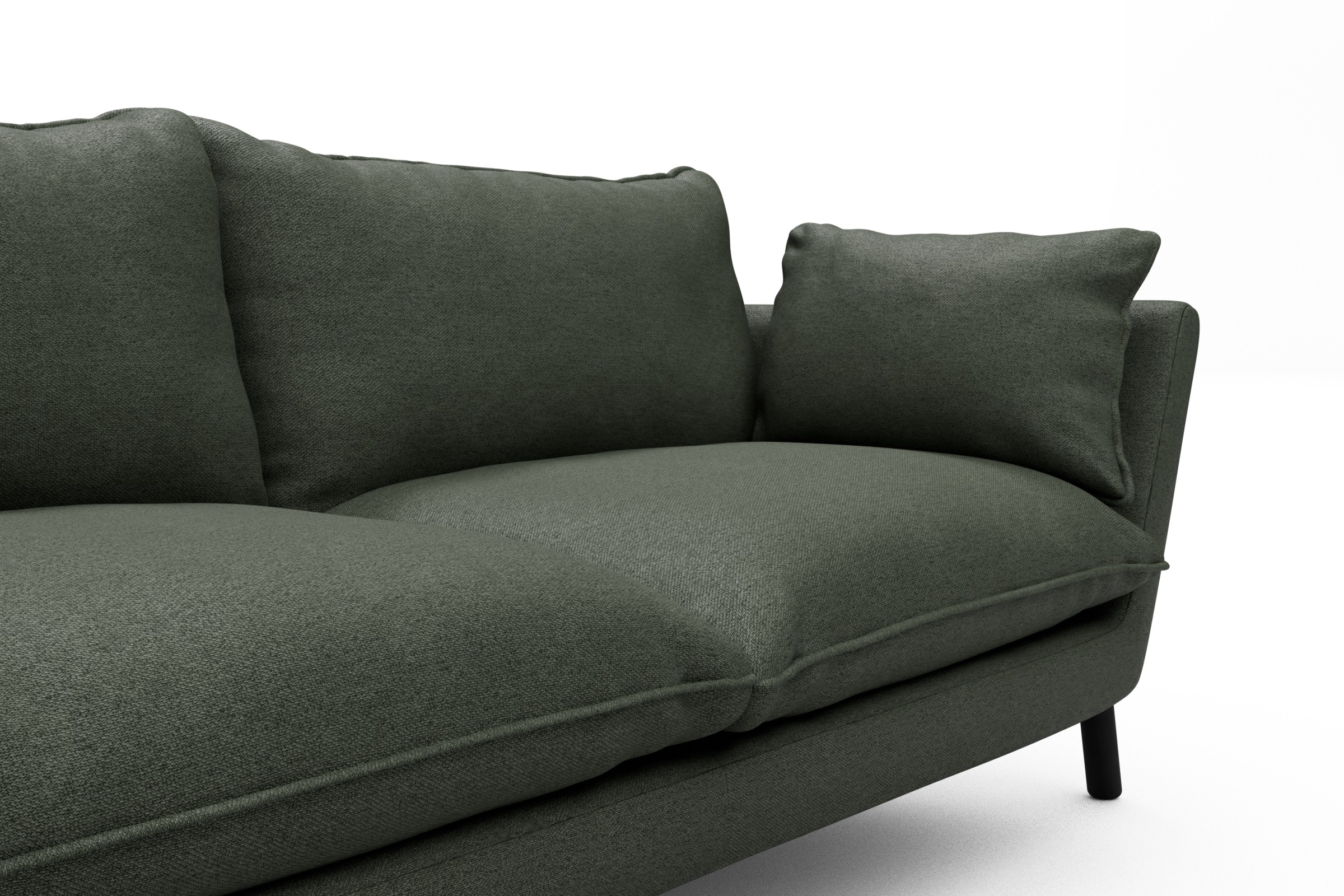 Sofa Emil PREMIUM 2-Sitzer Beinfarbe Eiche Schwarz Denari-Forest-Green