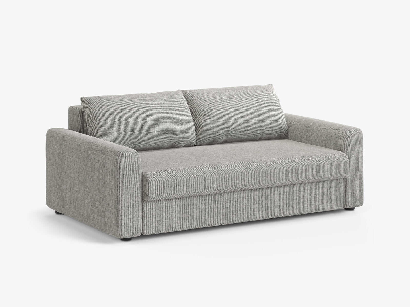 Micadoni Sofa mit Schlaffunktion David 3-Sitzer Strukturierter Stoff Baltimore Warmes Grau