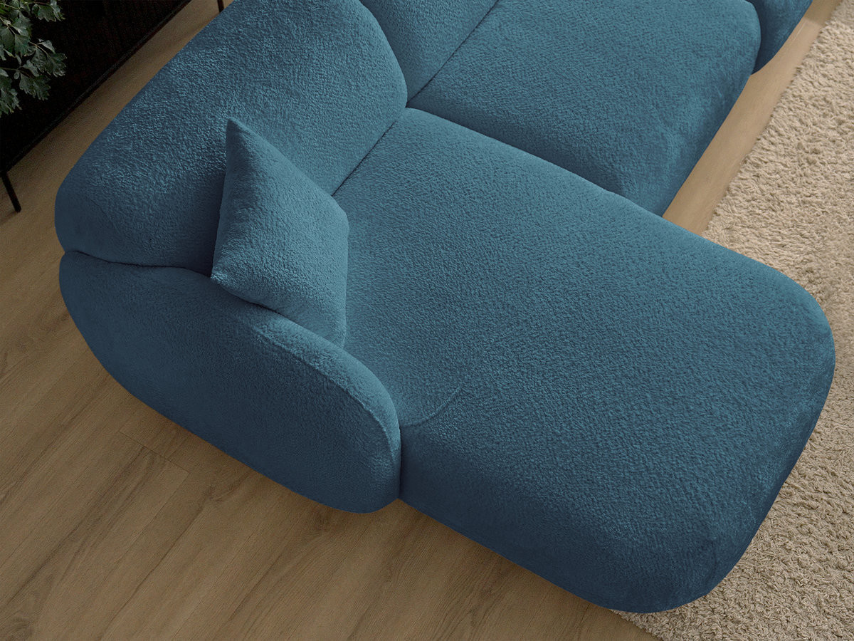 Bobochic Anda Wohnlandschaft mit Pouf 373 × 289 cm Chenille Hellblau Ecke rechts