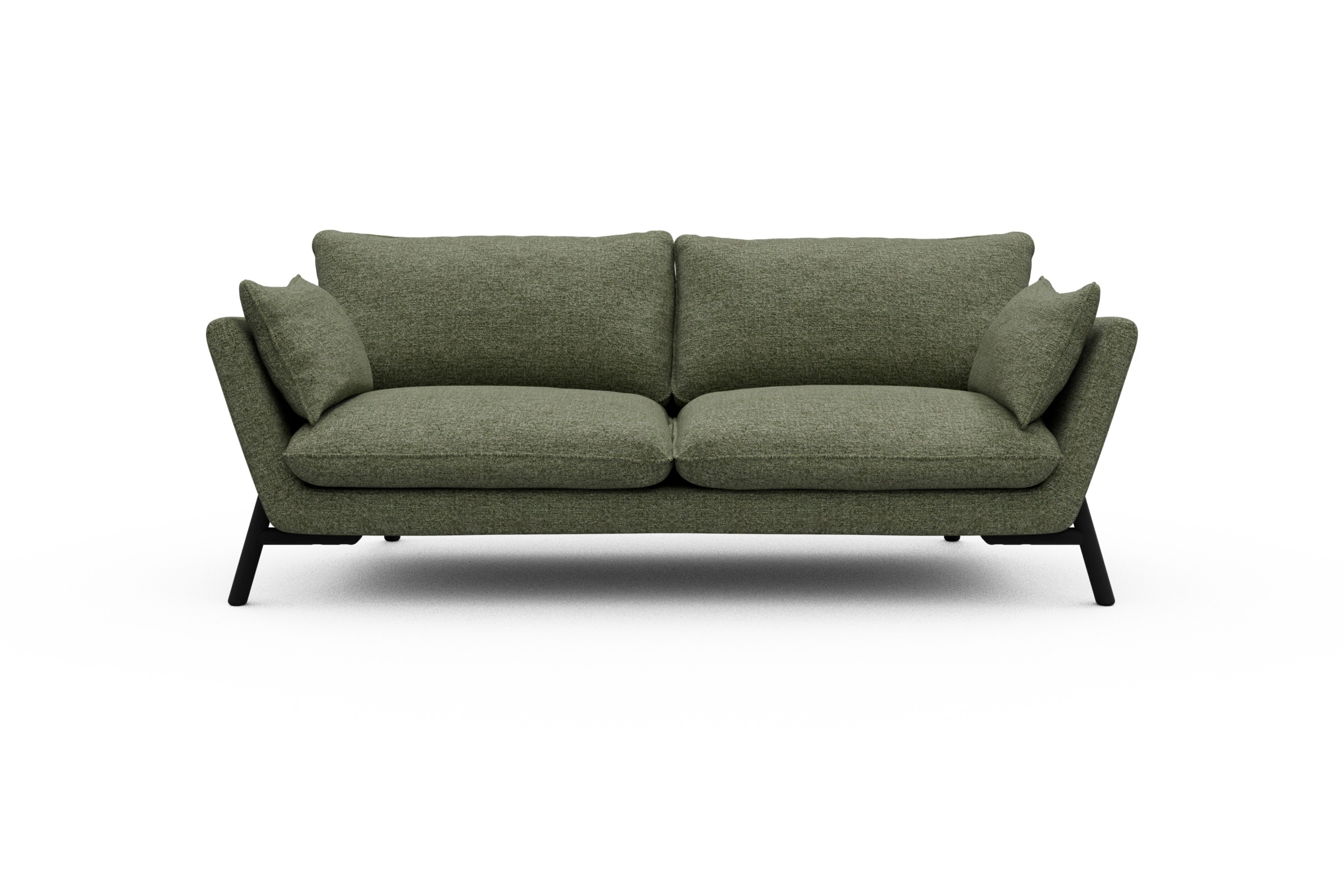 Skandi Home Sofa Emil 3-Sitzer Beinfarbe Eiche Schwarz Carreno-Vivid-Green moebelfaktor