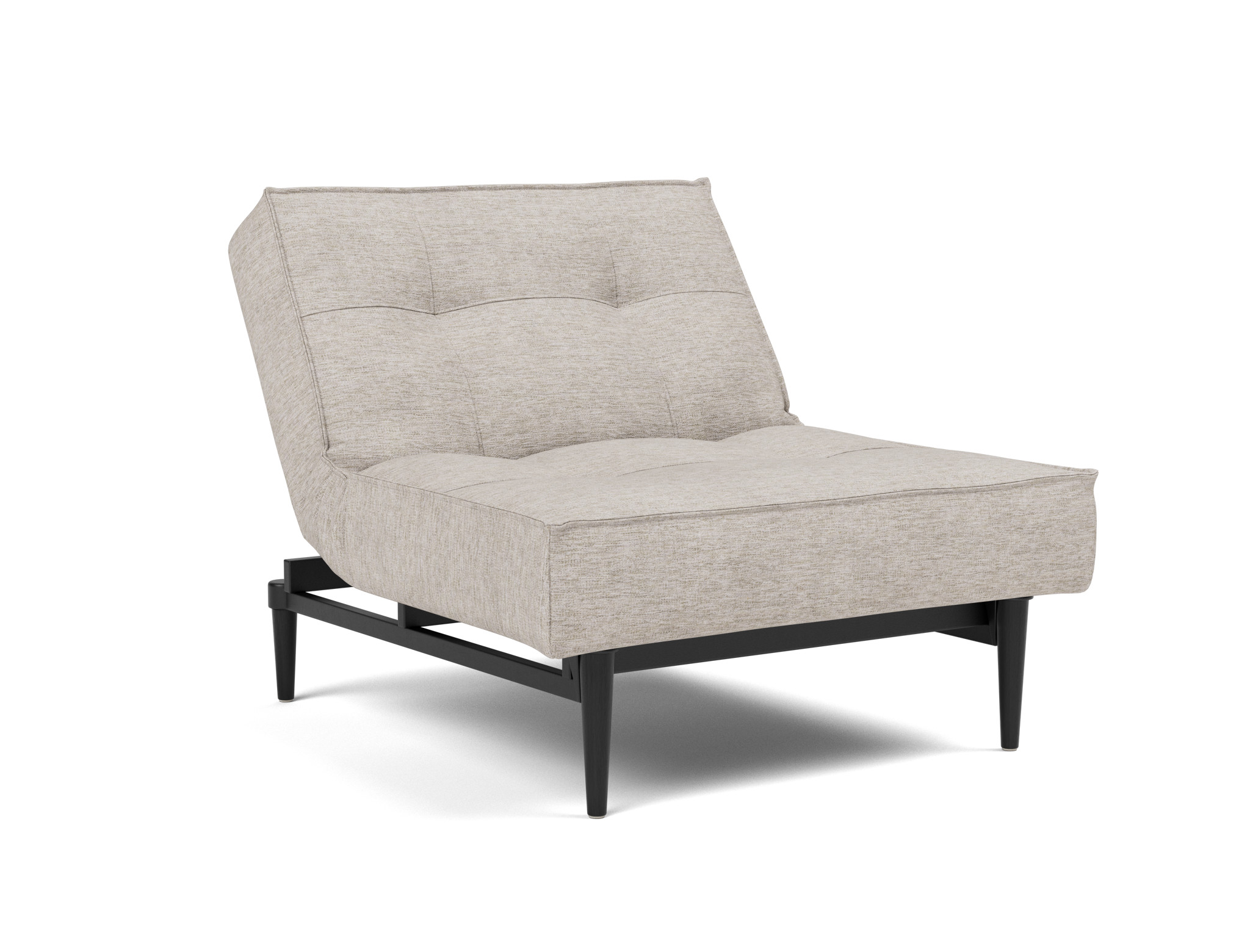 Sessel Splitback Chenille Yuveno 471-Sand Beine Styletto Eiche schwarz