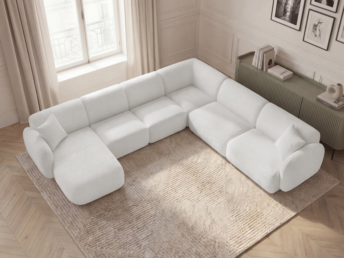 Bobochic Anda Wohnlandschaft Chenille Weiß Ecke rechts
