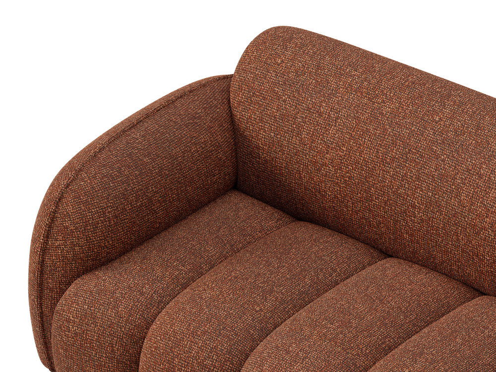 Cosmopolitan Design Ecksofa Bilbao 3-Sitzer Boucle Miles Terrakotta Rechts