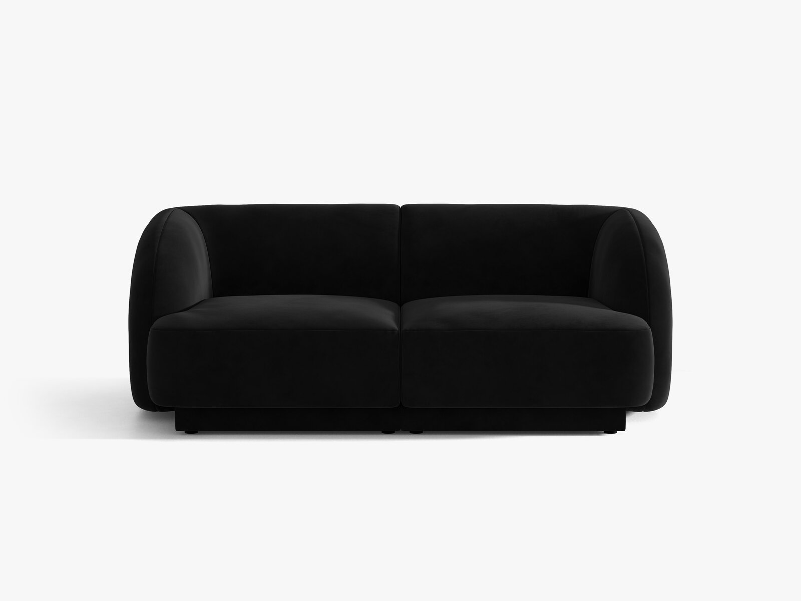 Micadoni Sofa Miley 2-Sitzer Samt Bluvel Schwarz