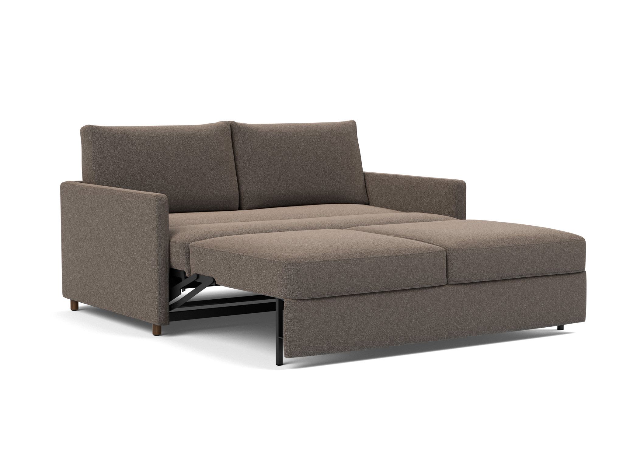 Schlafsofa Neah mit Slim-Armlehnen 160 Boucle Skandi 530-Taupe
