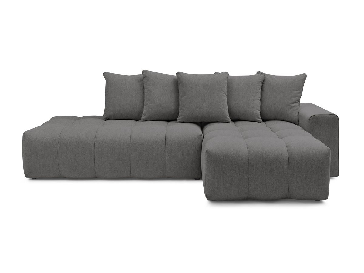 Bobochic Mont-blanc Ecksofa Melange-Stoff Dunkelgrau Ecke rechts