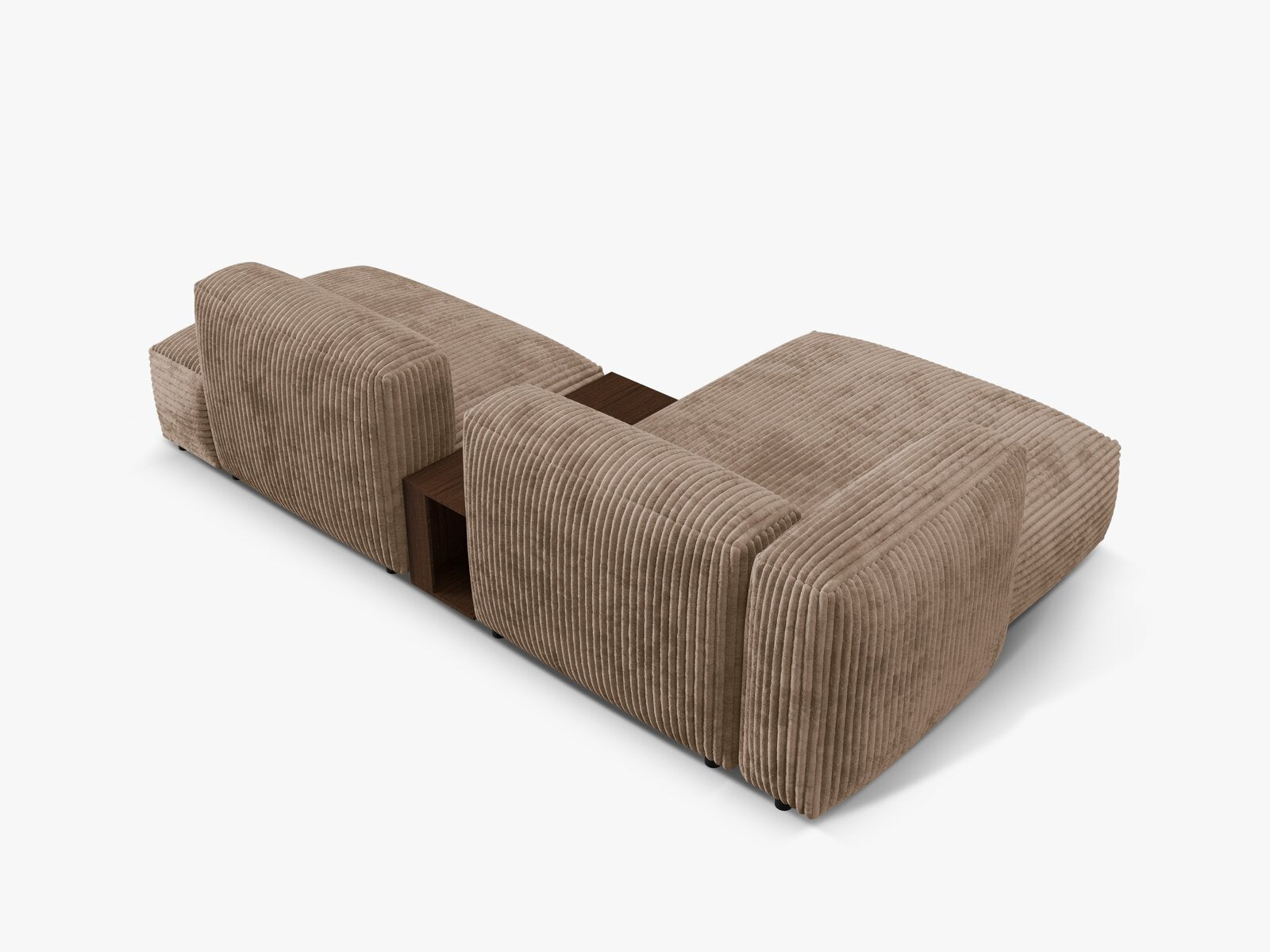 Micadoni Ecksofa Martina 2-Sitzer mit Couchtisch Links Kord Eichel