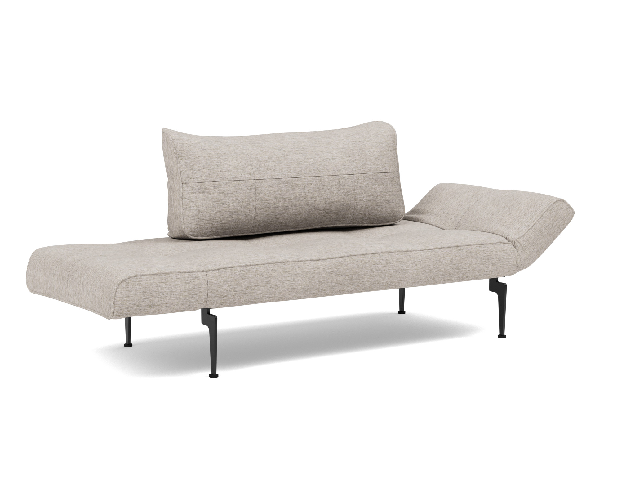 Tagesbett Zeal Chenille Yuveno 471-Sand Beine Laser schwarz