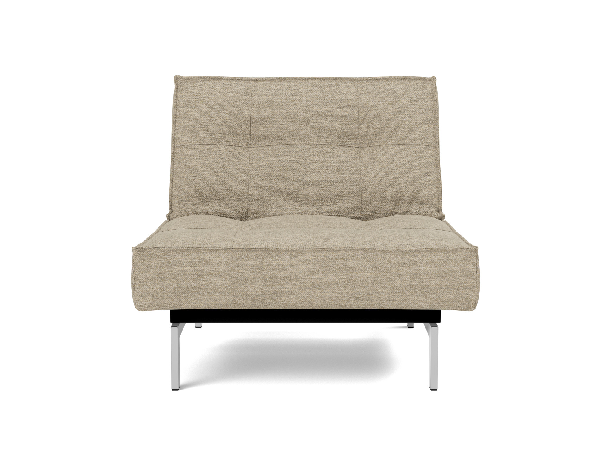 Sessel Splitback Strukturierter Stoff Taura 356-Sand Beine Chrom