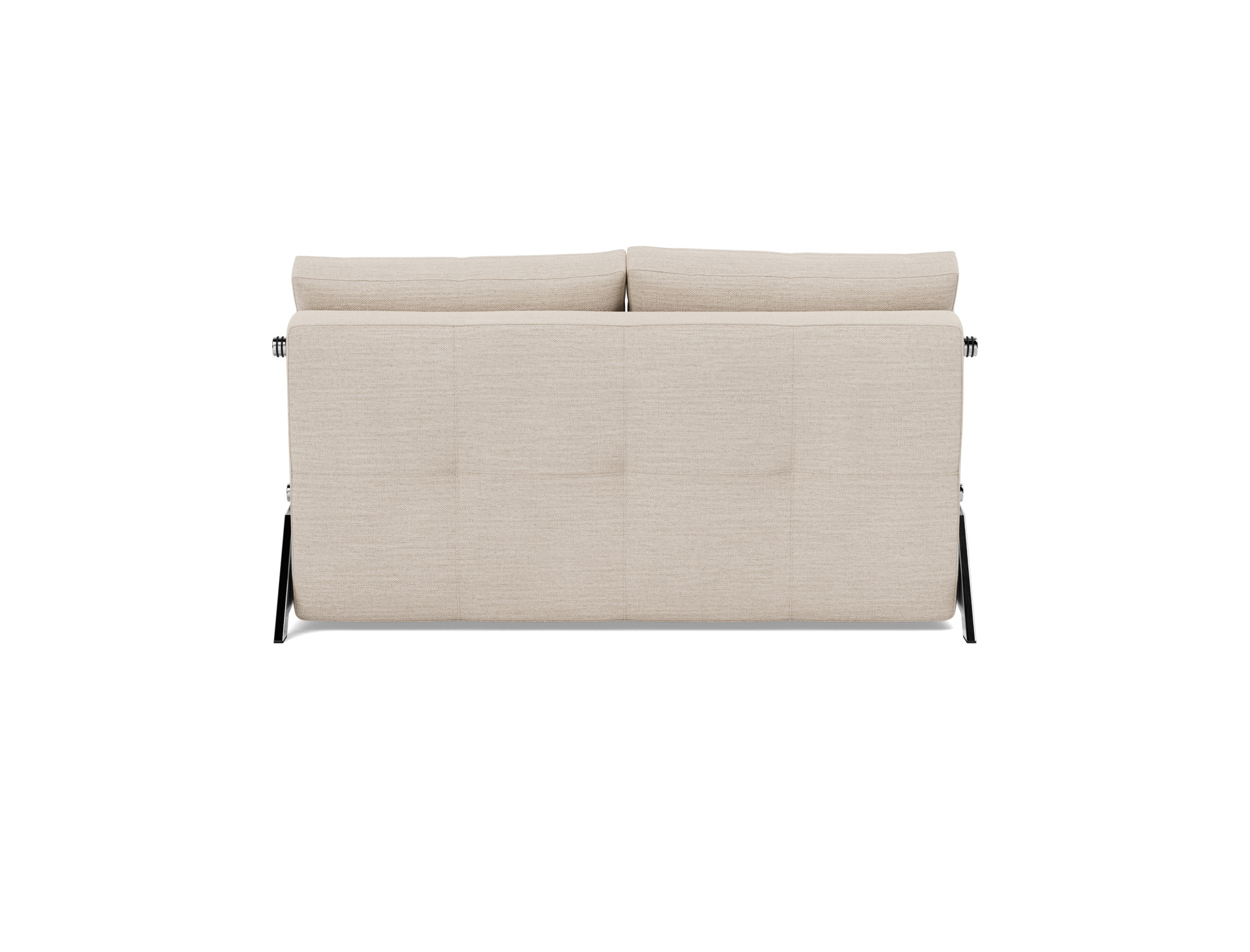 Schlafsofa Cubed 140 Webstoff Blida 612-Sand-Grey Beine Chrom