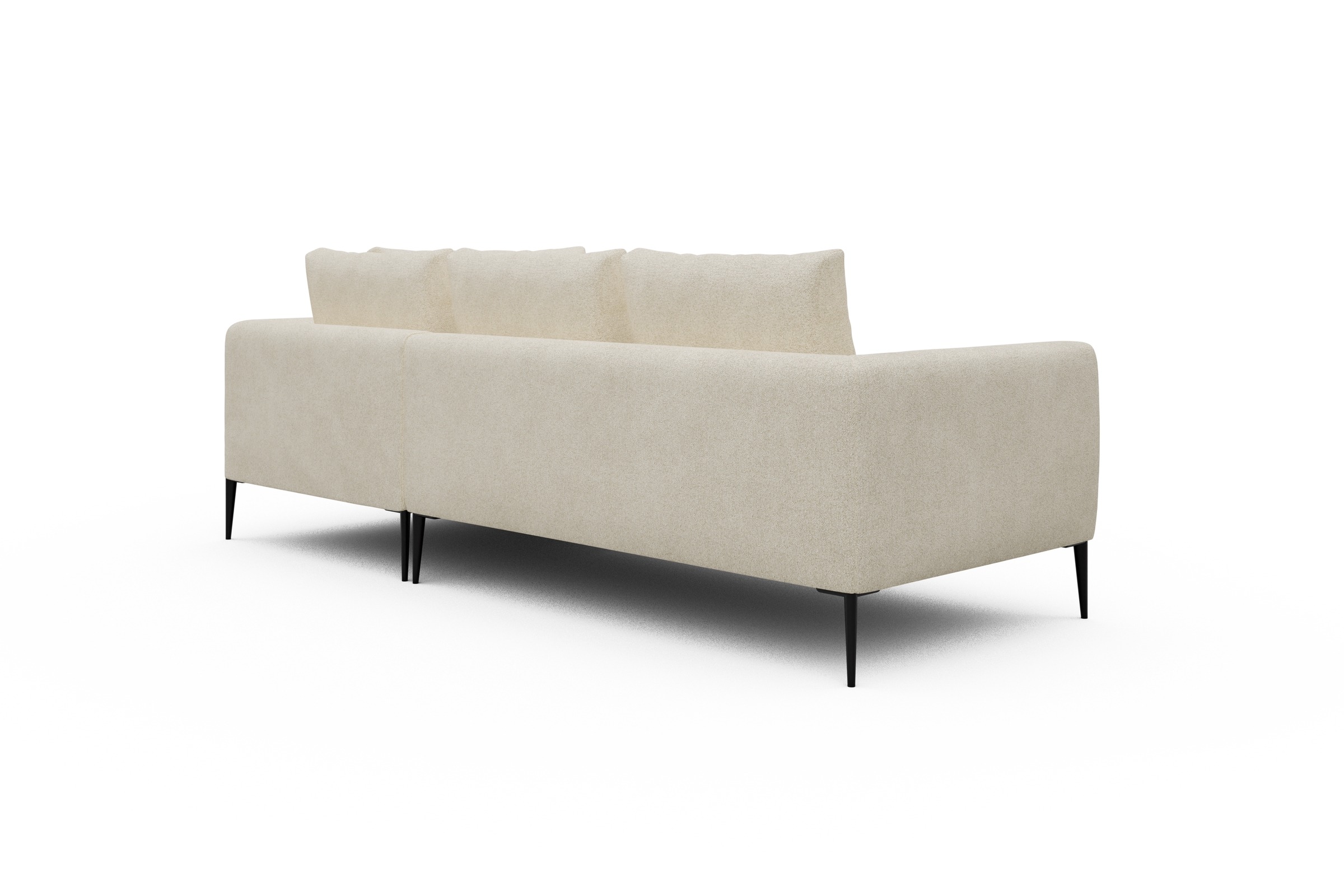 Ecksofa Paul Relax-Ecke rechts mit 2-Sitzer Boucle-Off-White