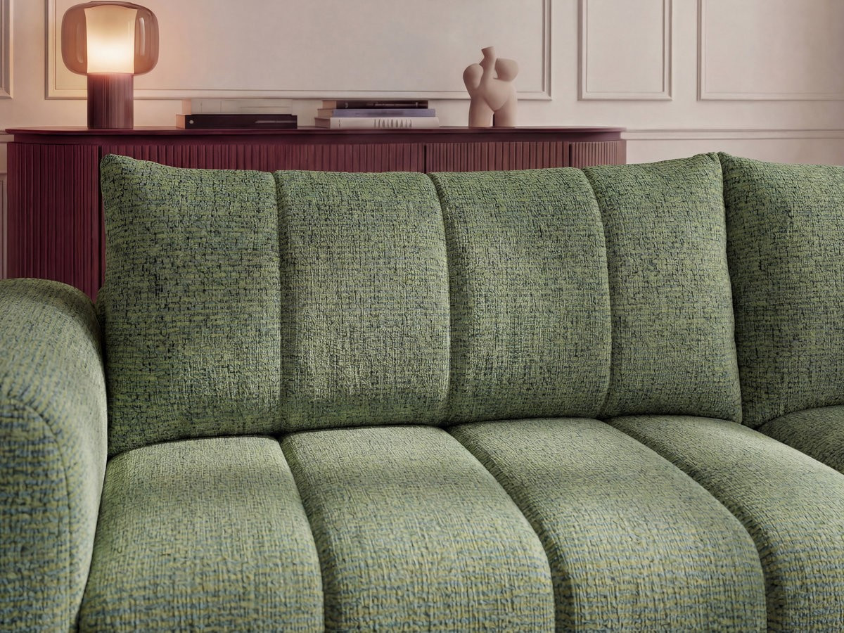 Bobochic Nesty Ecksofa 272 cm Melange-Stoff Hellgrün Ecke rechts