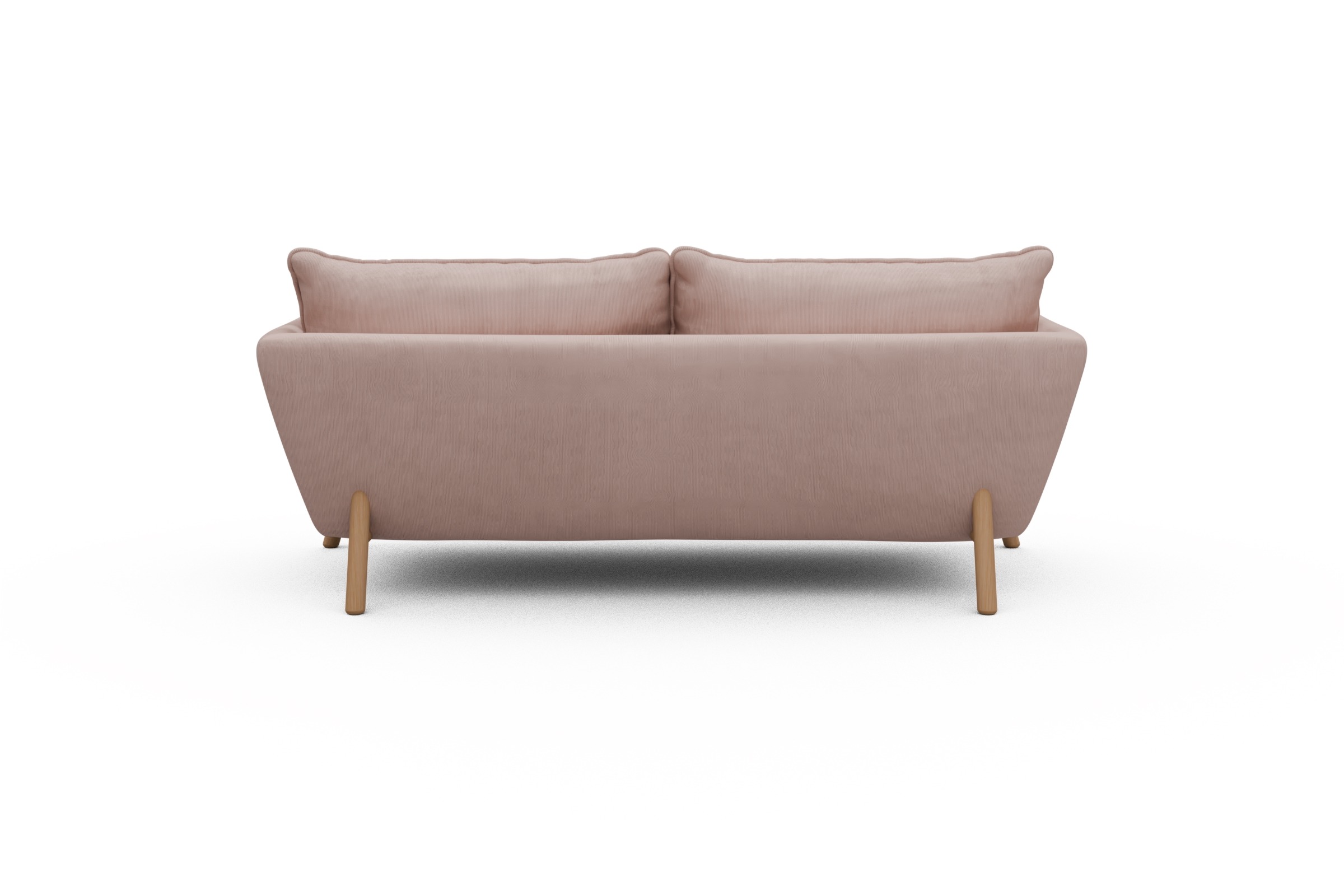Sofa Emil PREMIUM 2-Sitzer Beinfarbe Eiche Natur Cordufine-Blush