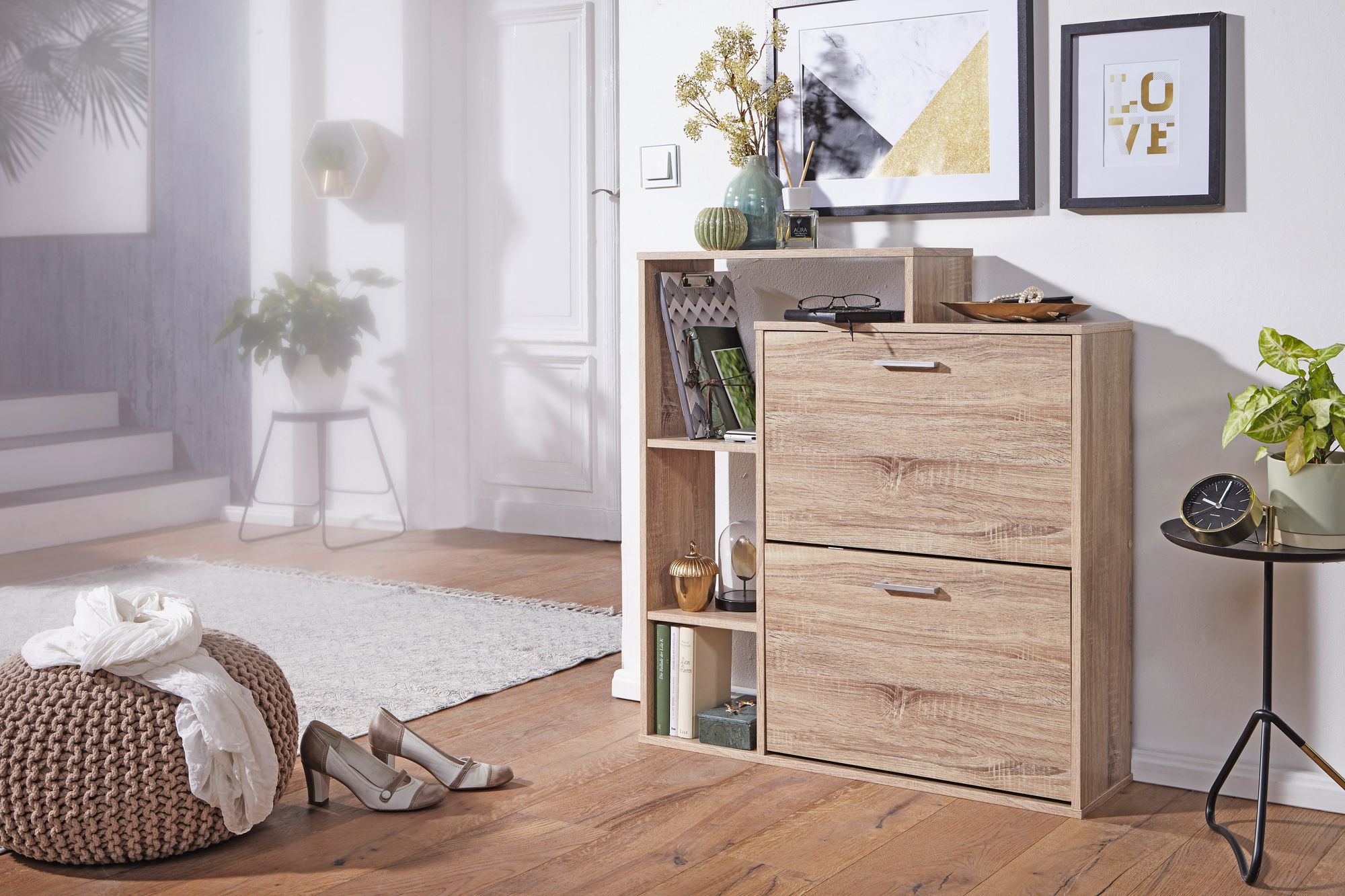 Schuhkommode Averoy Sonoma 85 × 24 × 93 cm