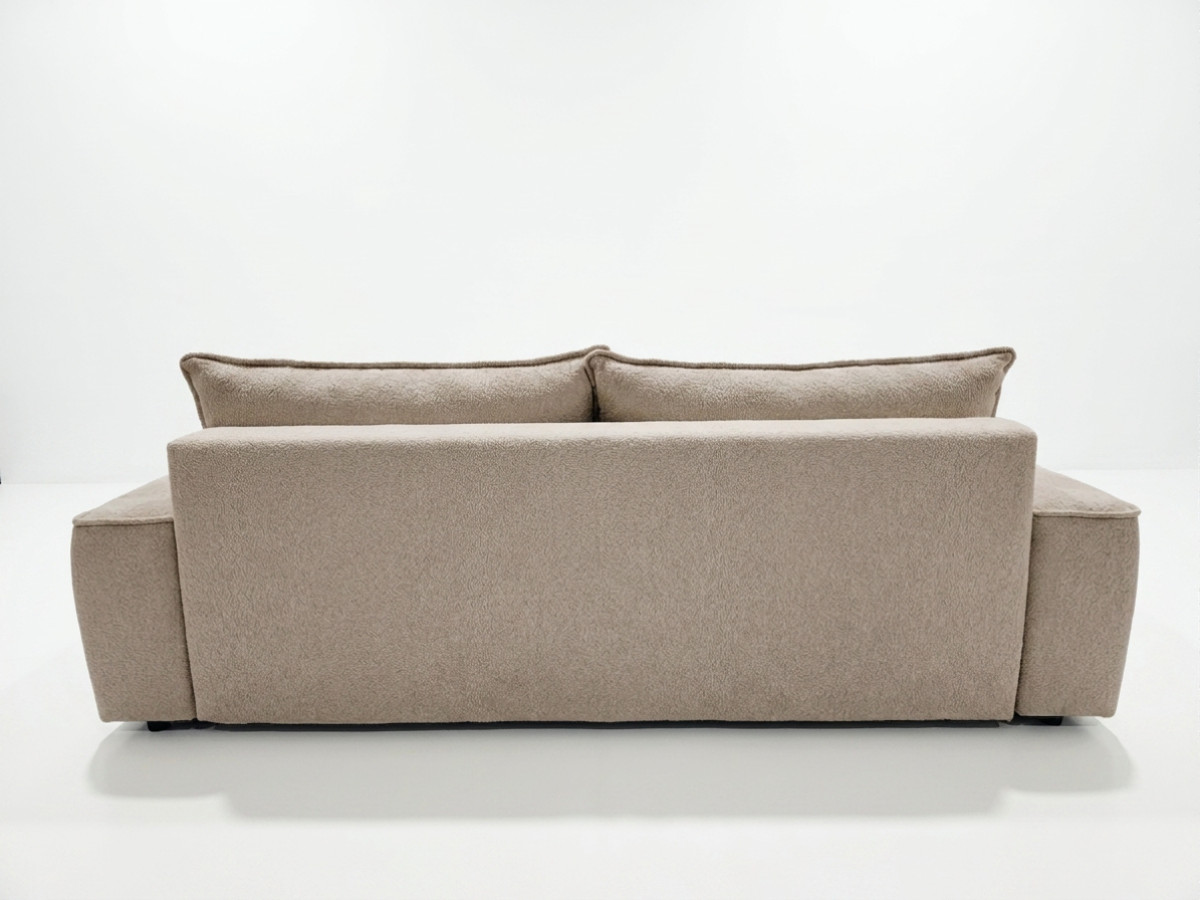 Bobochic Honore Schlafsofa 3-Sitzer mit Bettkasten Chenille Braun