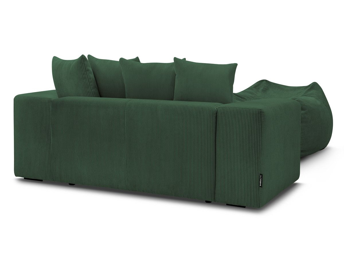 Bobochic Voltaire Sofa 2-Sitzer mit Pouf Cordsamt Grün