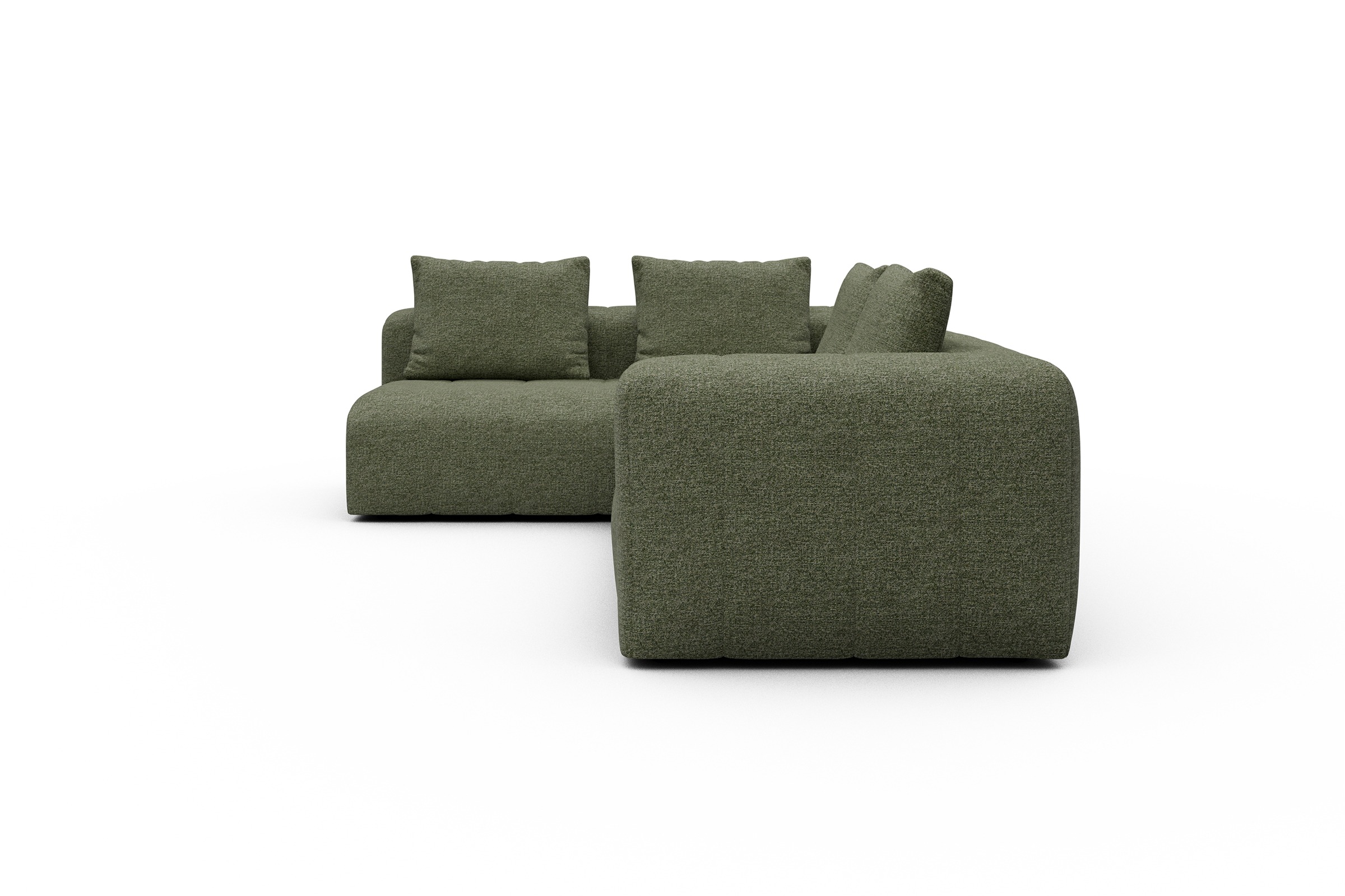 Ecksofa Hugo 2x 2,5-Sitzer Armlehne rechts Carreno-Vivid-Green