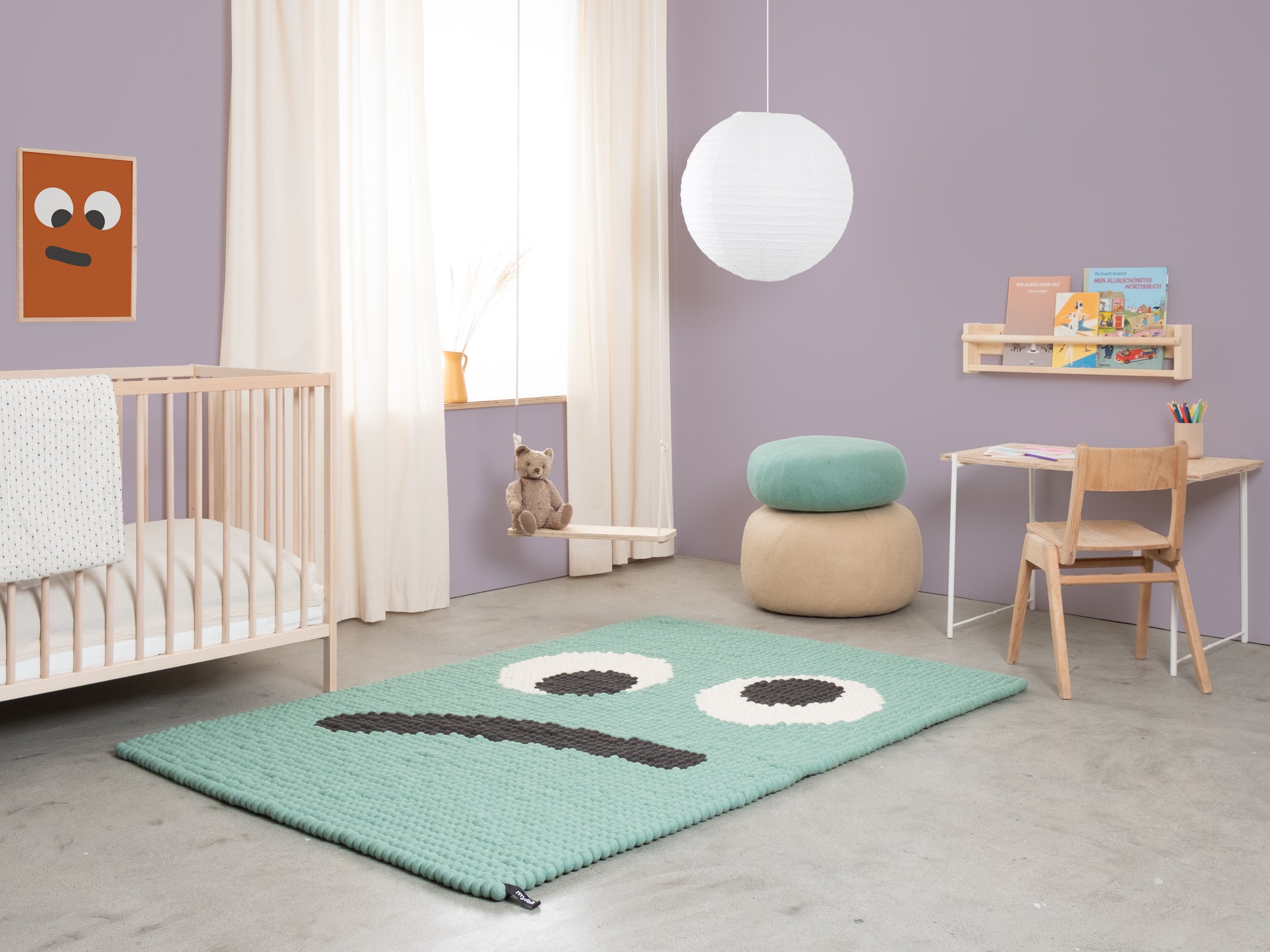 myfelt Heinz Filzkugelteppich Grün