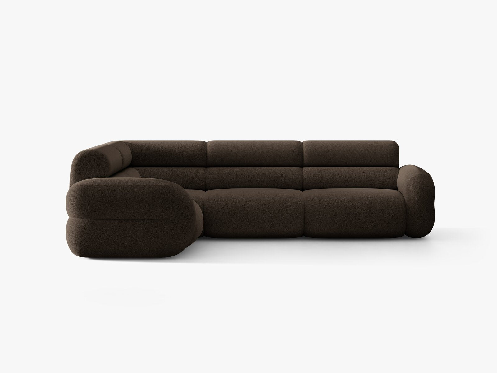 Micadoni Neo Ecksofa 5-Sitzer Rechts Boucle Baloo Braun