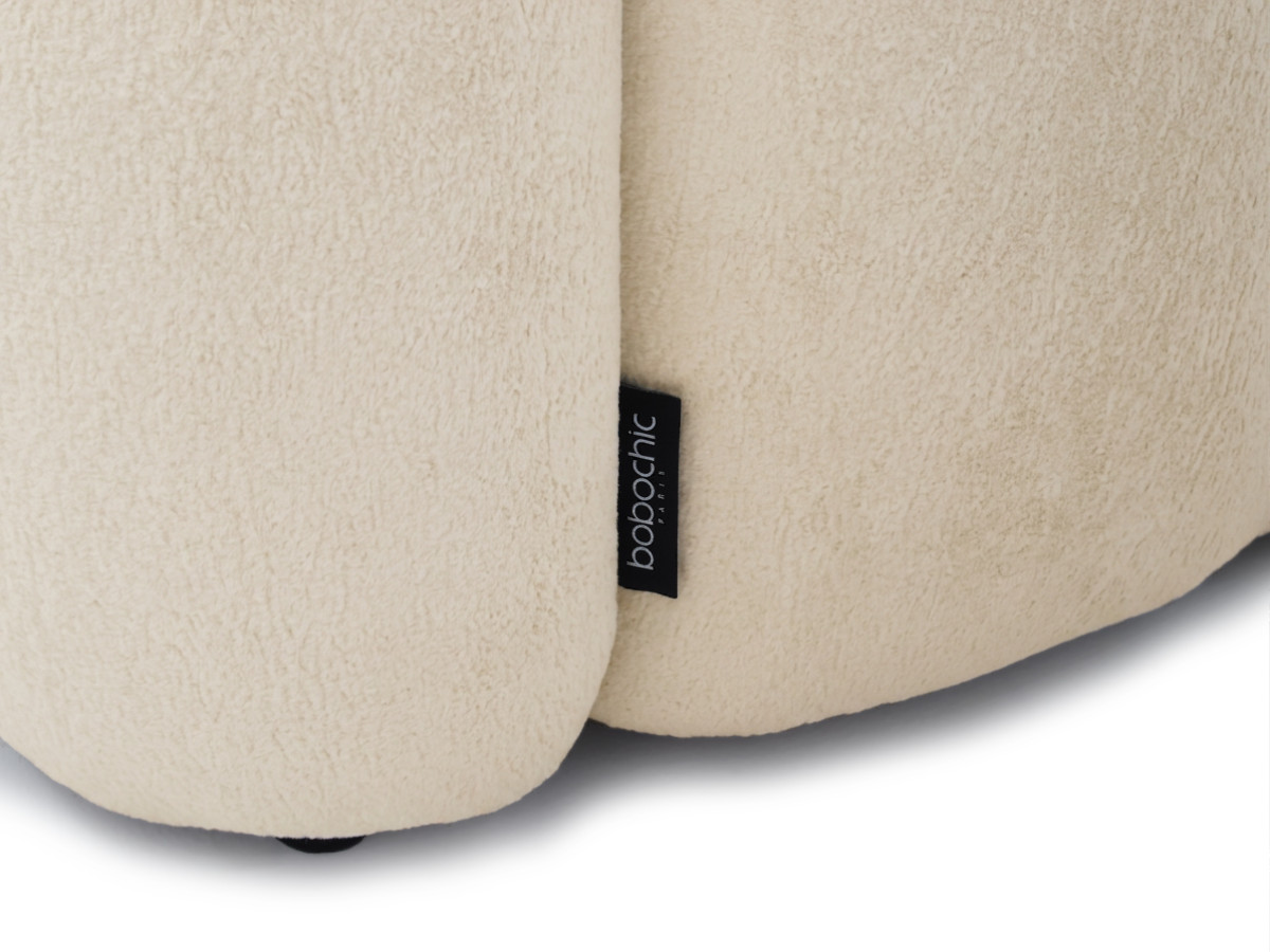 Bobochic Curvy Sofa 3-Sitzer Kunstfell Beige