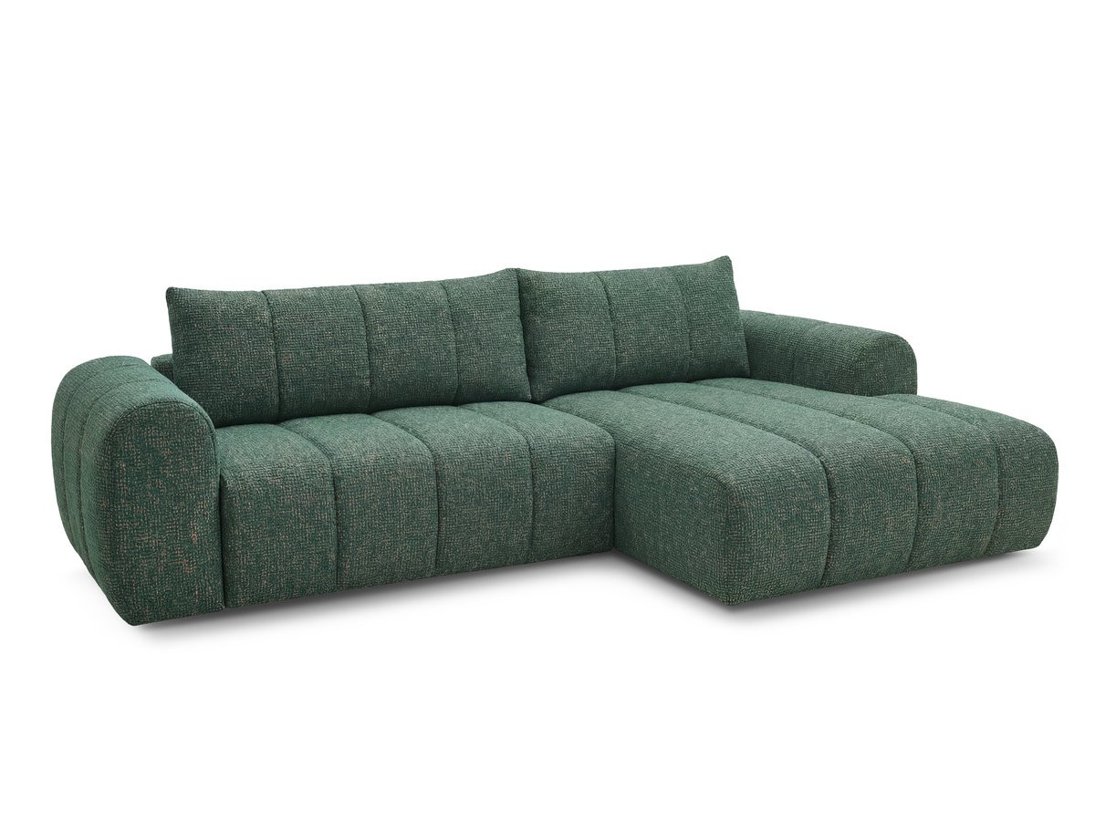 Bobochic Nesty Ecksofa 272 cm Melange-Stoff Dunkelgrün Ecke rechts