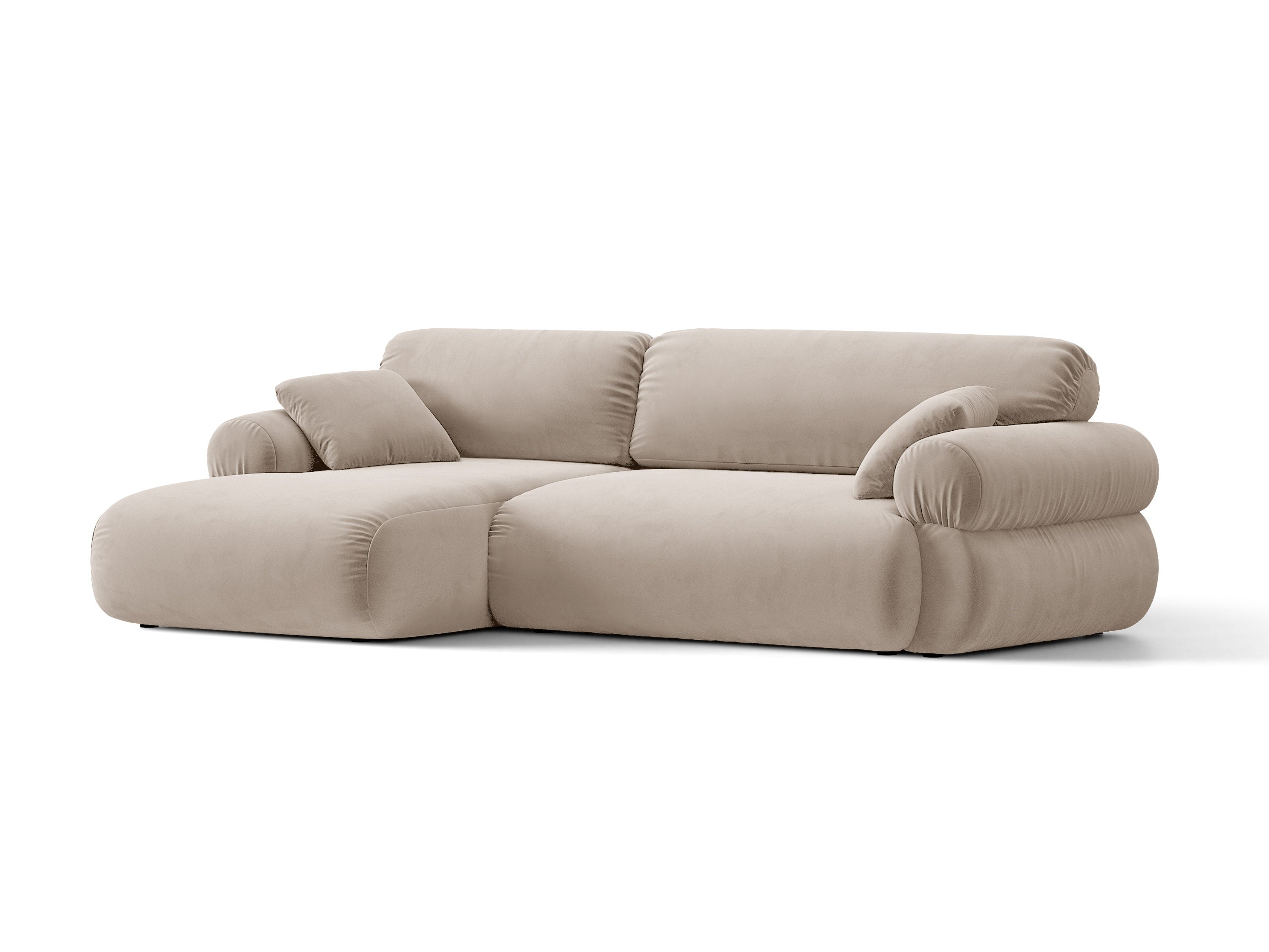 Micadoni Ophelia Ecksofa Links Samt Salvador Beige