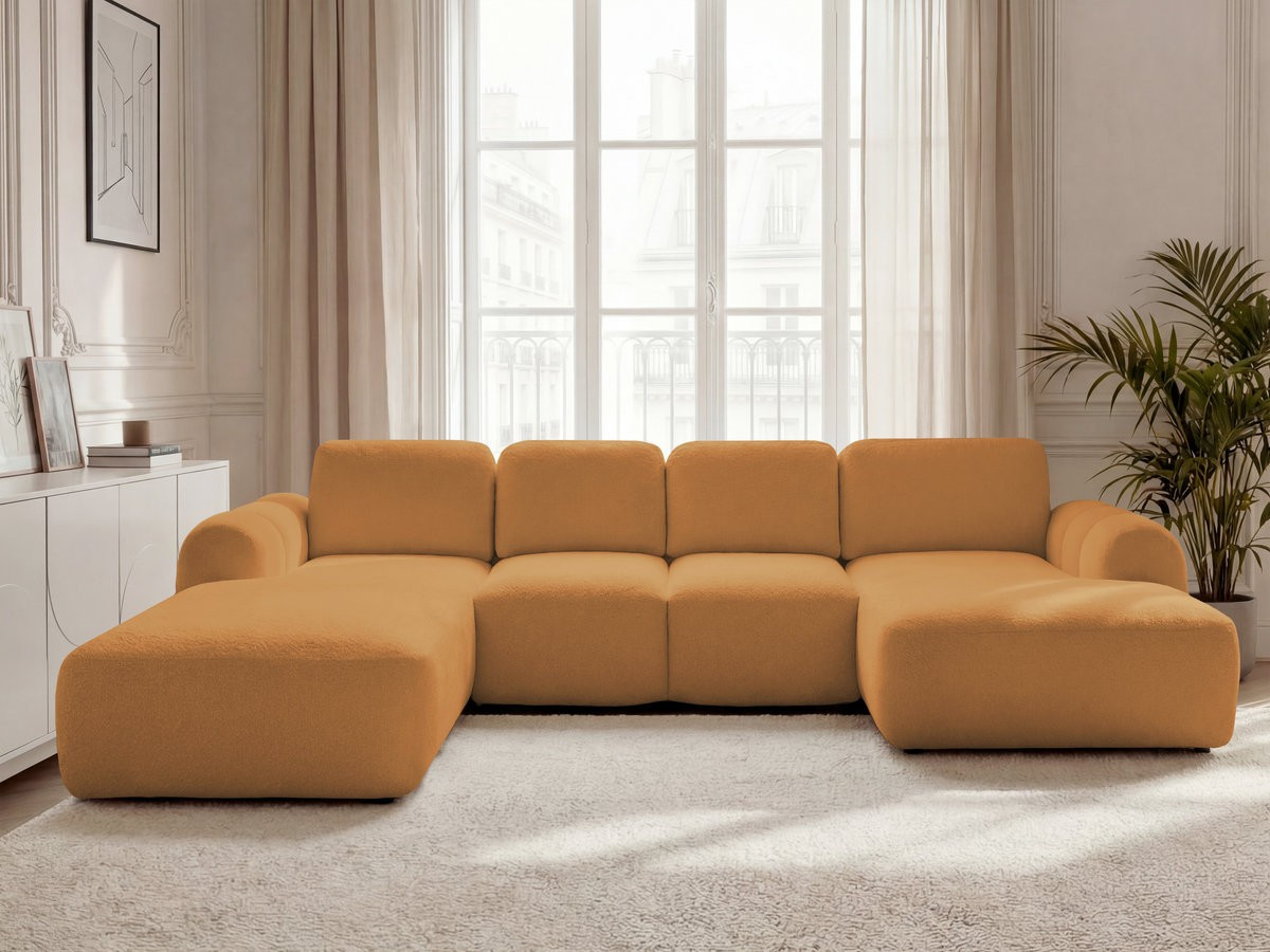 Bobochic Montaigne Wohnlandschaft Bouclé-Stoff Gelb Ecke links