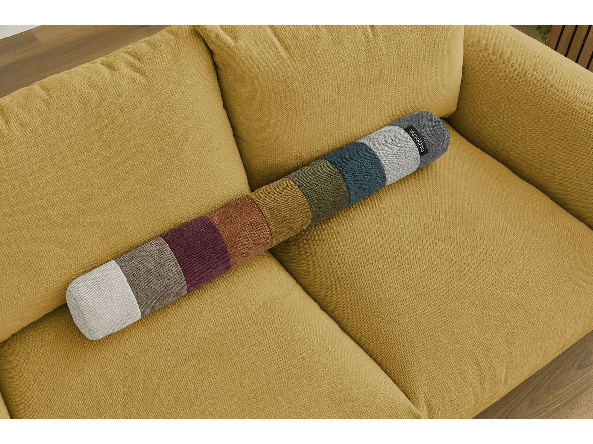 Bobochic Ernest Sofa 3-Sitzer mit Pouf 193 × 106 cm Stoff Gelb