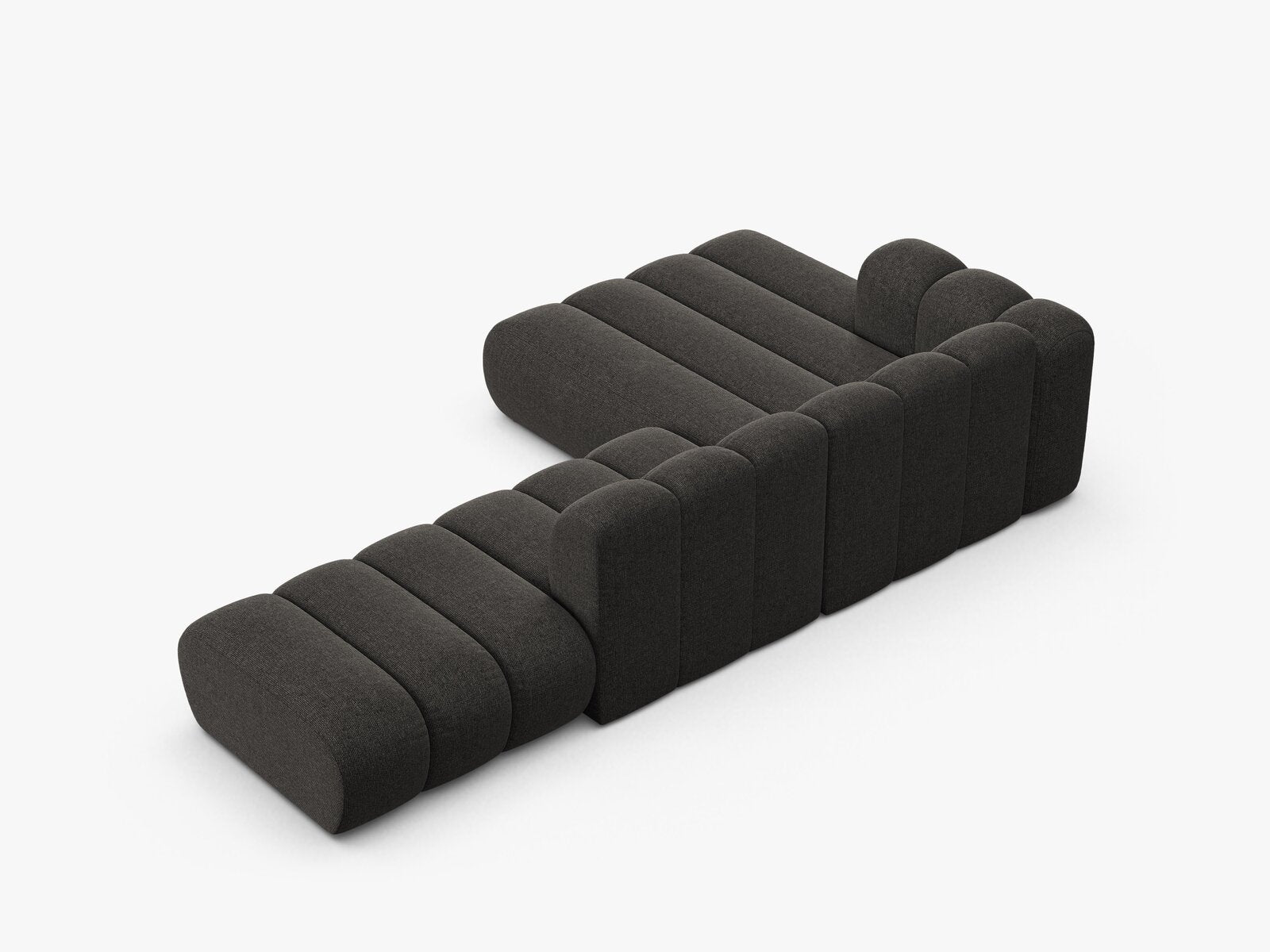 Micadoni Modulares Ecksofa offen Lupine 5-Sitzer Links Chenille Eden Dunkelgrau