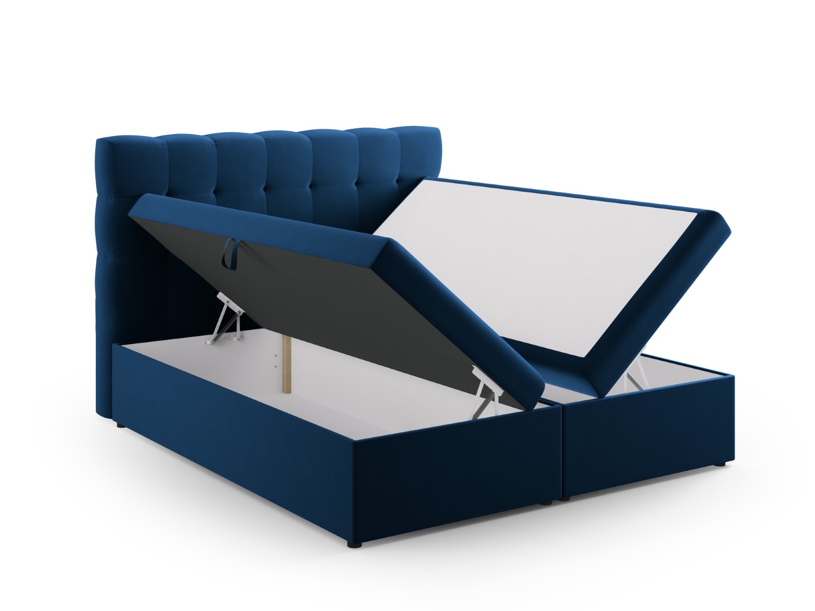 Cosmopolitan Design Boxspringbett Bali 160x200 Samt Bluvel Königsblau