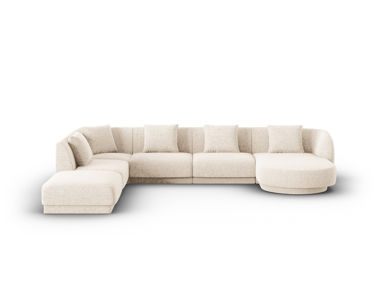 Cosmopolitan Design Panoramasofa Tulum 6-Sitzer Chenille Eden Helles Beige Links