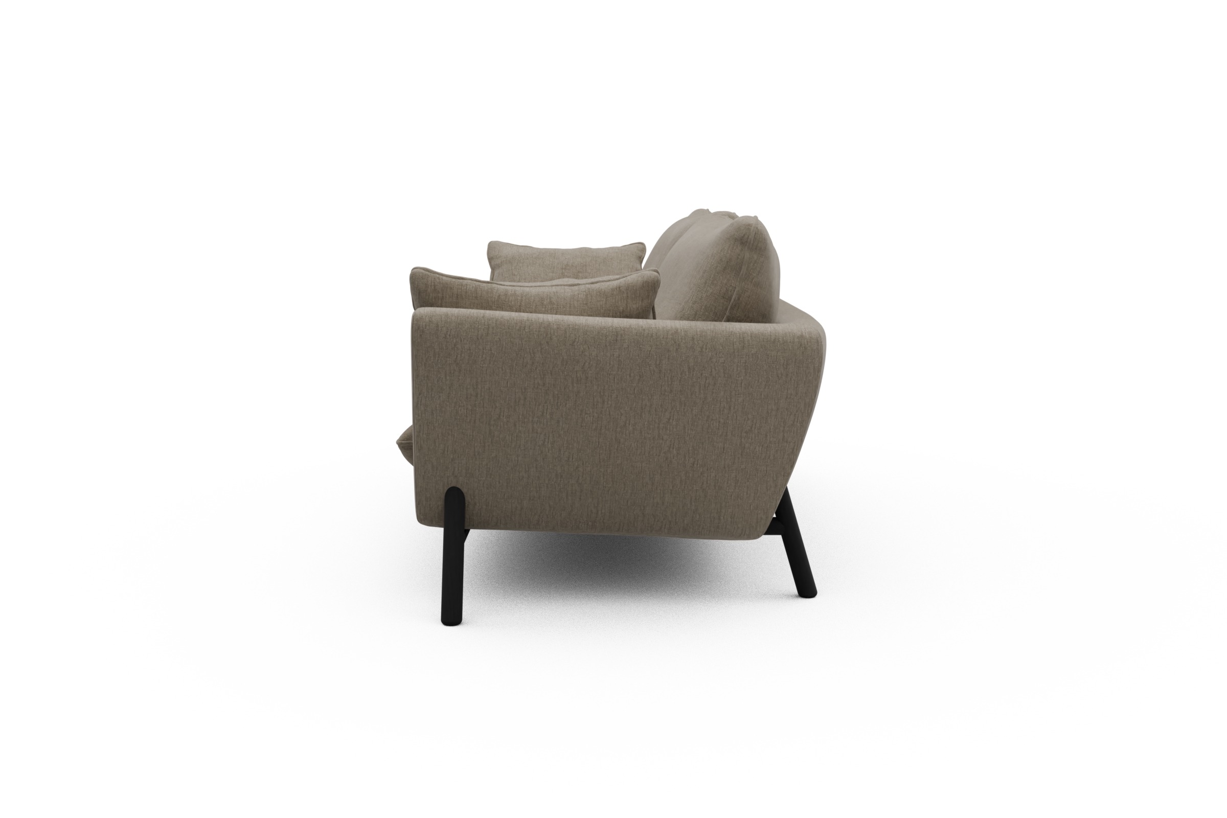Sofa Emil 3-Sitzer Beinfarbe Eiche Schwarz Smooth-Beige