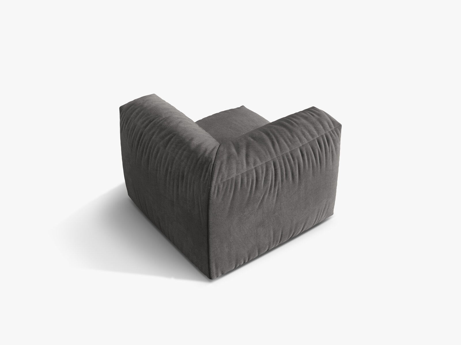 Micadoni Eckmodul Martina 1-Sitzer Klein Samt Vogue Grau
