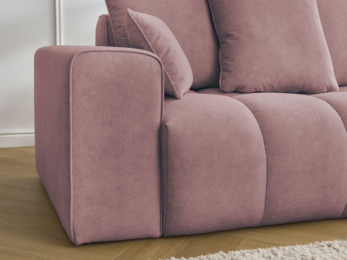 Bobochic Mont-blanc Sofa 4-Sitzer Samt Rosa Armlehne links