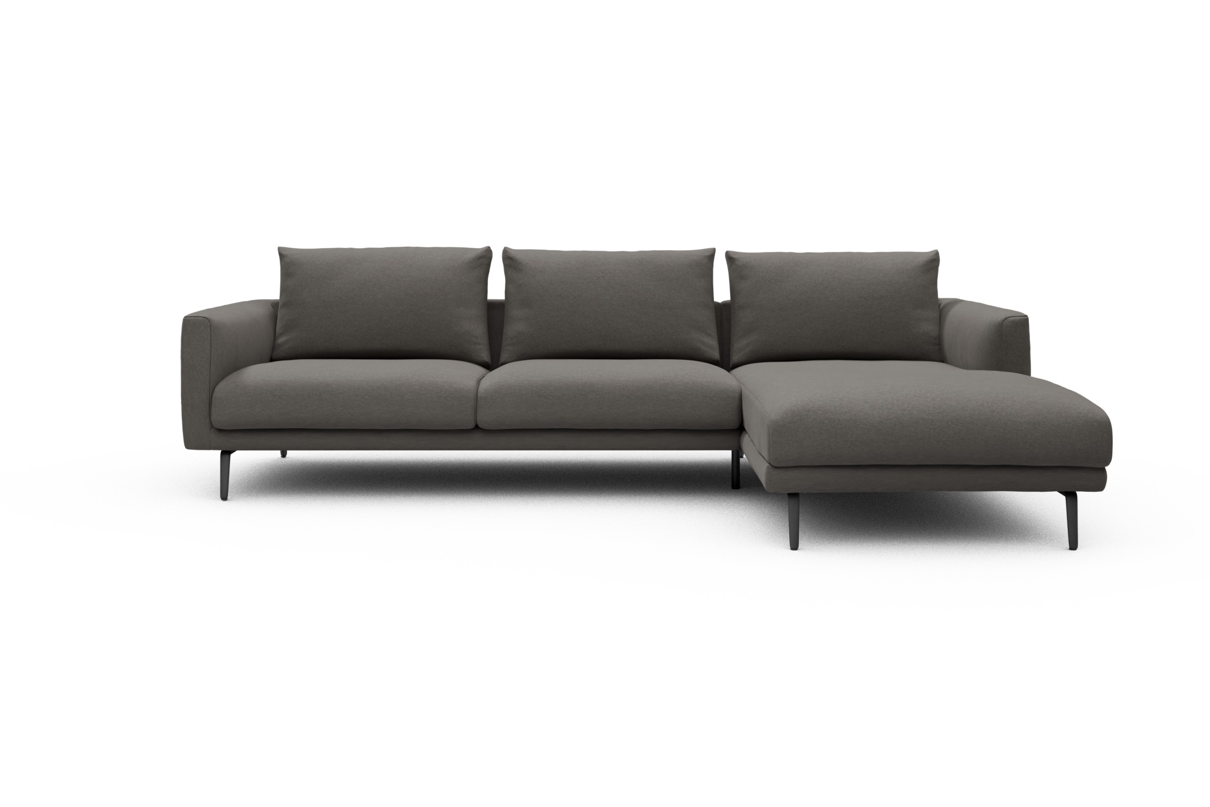 Skandi Home Ecksofa Karl Chaiselongue rechts mit 2,5-Sitzer Satya-Taupe moebelfaktor