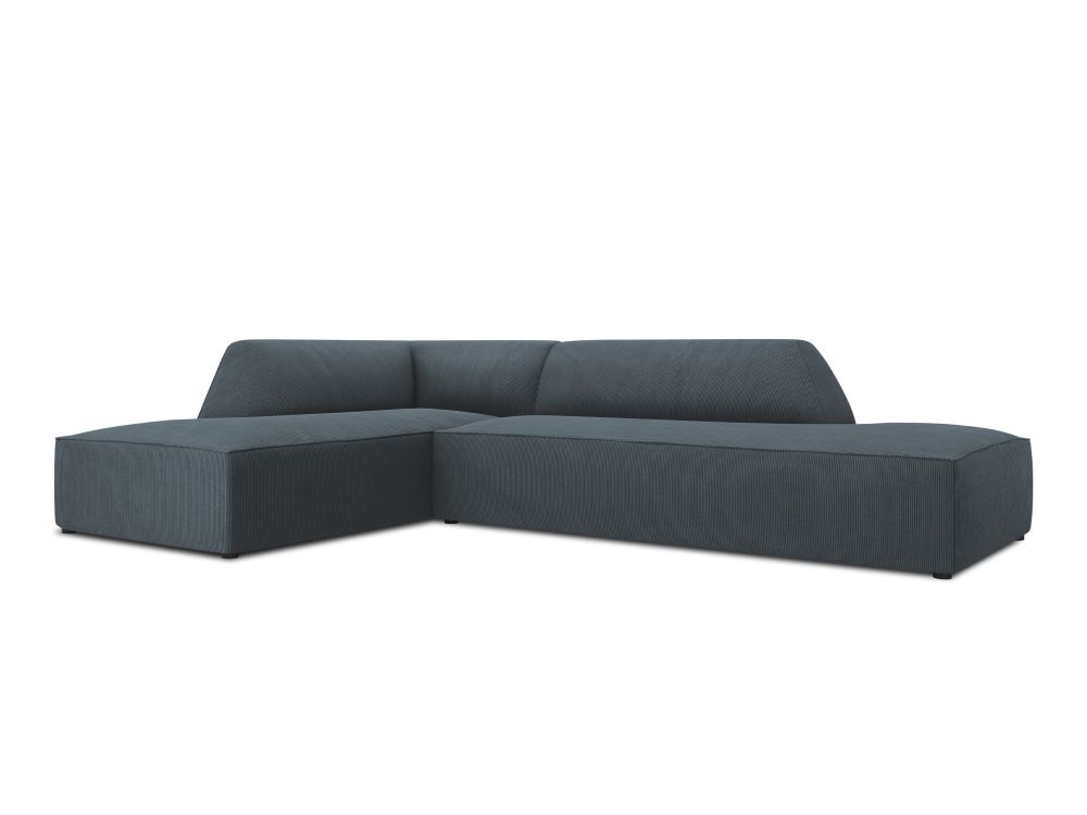 Cosmopolitan Design Ecksofa Siena 4-Sitzer offen Kord Scala Blau Links