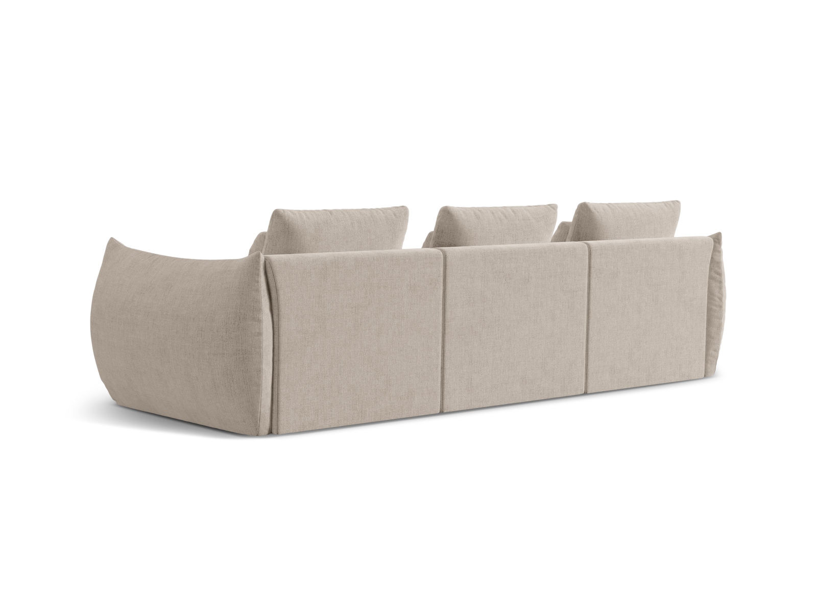 Micadoni Sofa Bloom 4-Sitzer Strukturierter Stoff Dunkelbeige