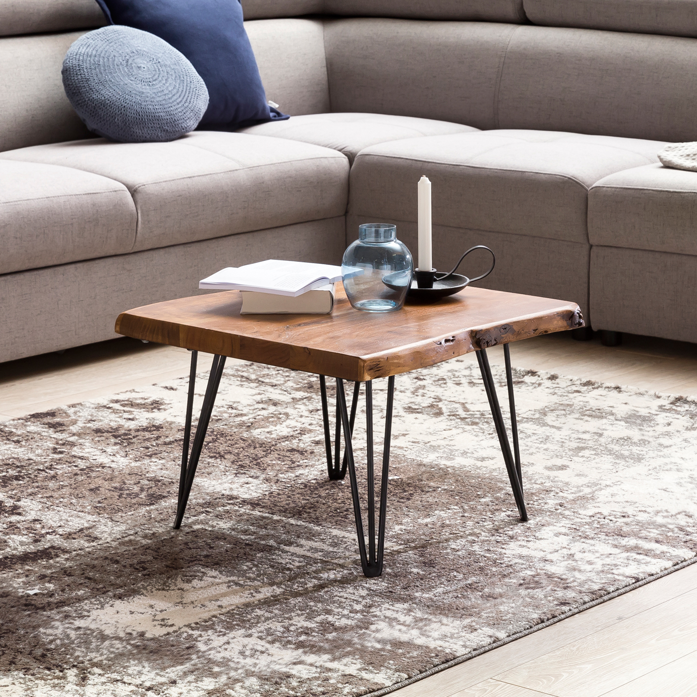 Couchtisch Ingaro Massivholz Dunkelbraun 56 × 51 × 38 cm