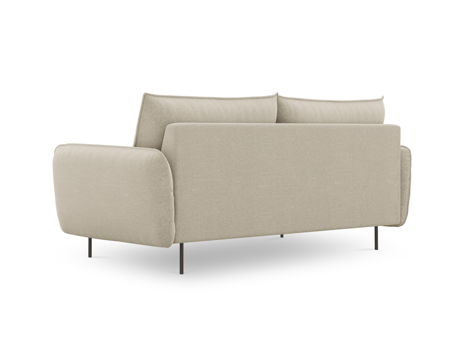 Cosmopolitan Design Sofa Vienna 3-Sitzer Strukturierter Stoff Positano Beige Beine Schwarzes Metall