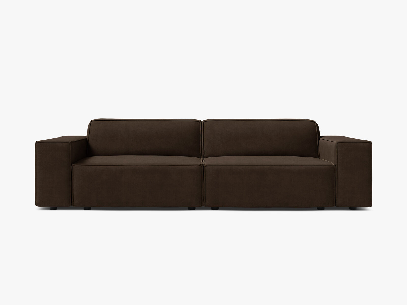 Micadoni 3-Sitzer Sofa Jodie Samt Bluvel Dunkelbraun