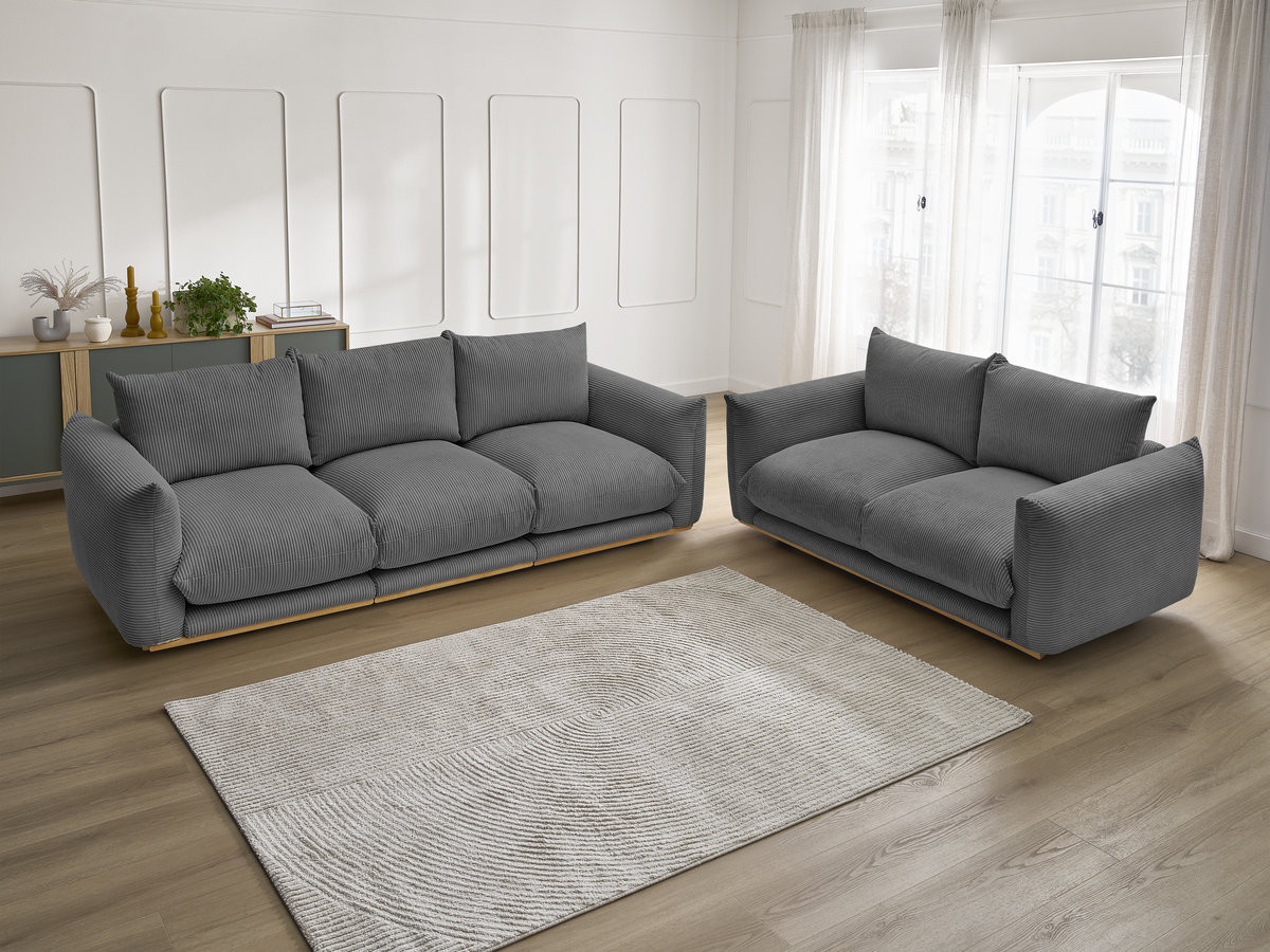 Bobochic Ernest Sofa 5-Sitzer Cordsamt Dunkelgrau