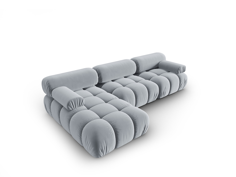 Cosmopolitan Design Modulares Ecksofa Cortina 4-Sitzer Samt Bluvel Hellblau Links