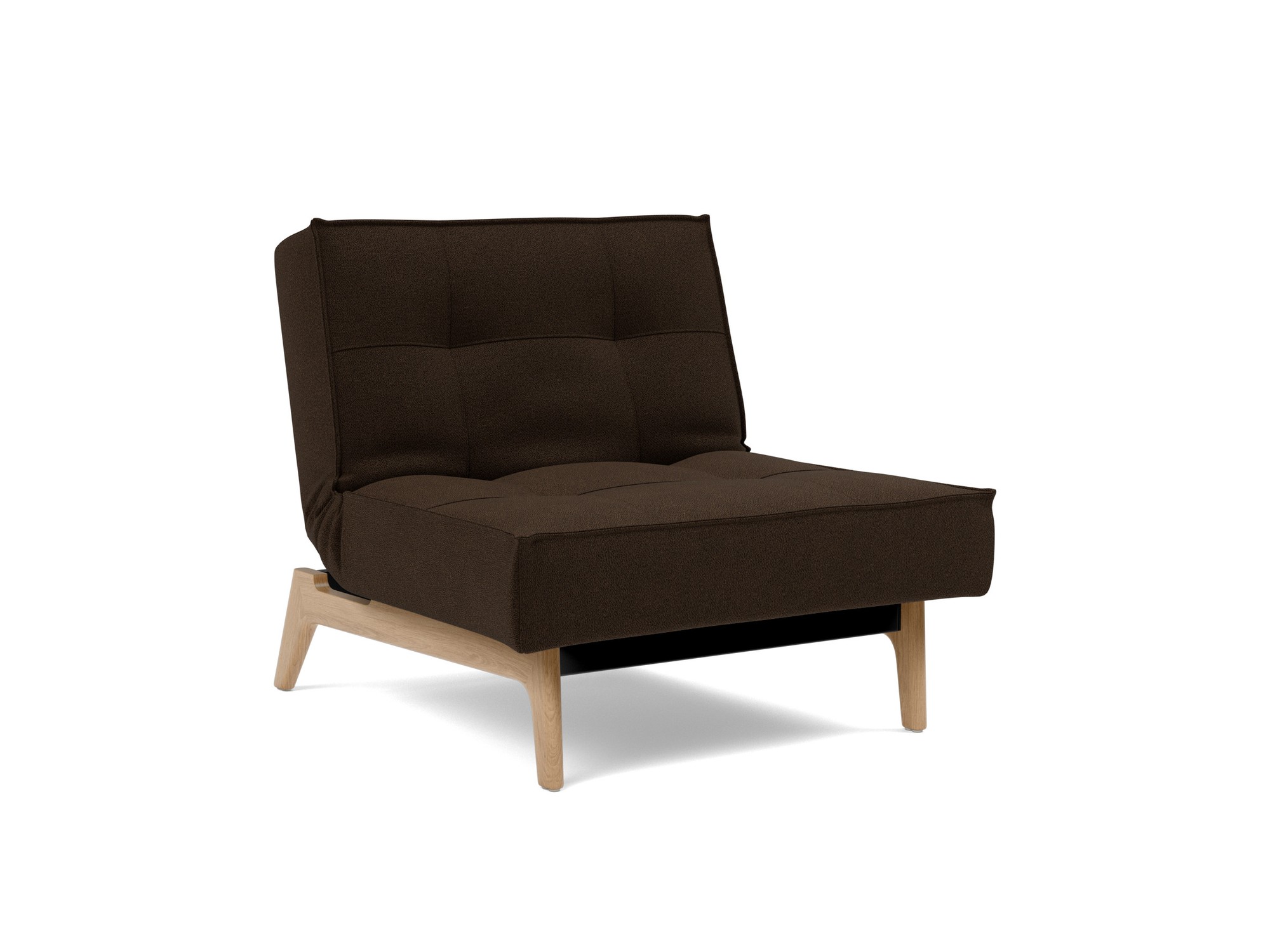 Sessel Splitback Strukturierter Stoff Taura 358-Chocco Beine Eiche