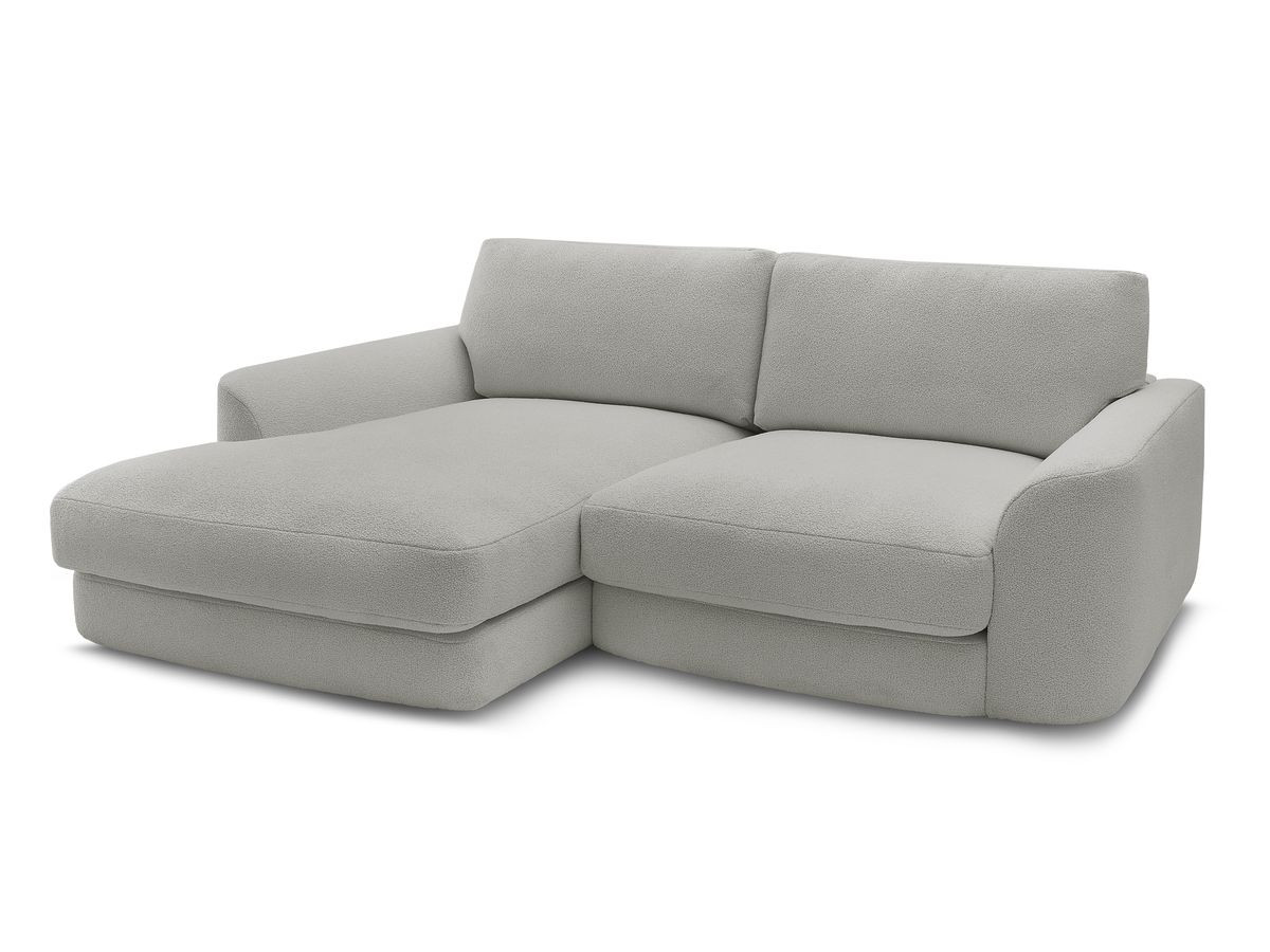 Bobochic Leonore Ecksofa Bouclé-Stoff Hellgrau Ecke links