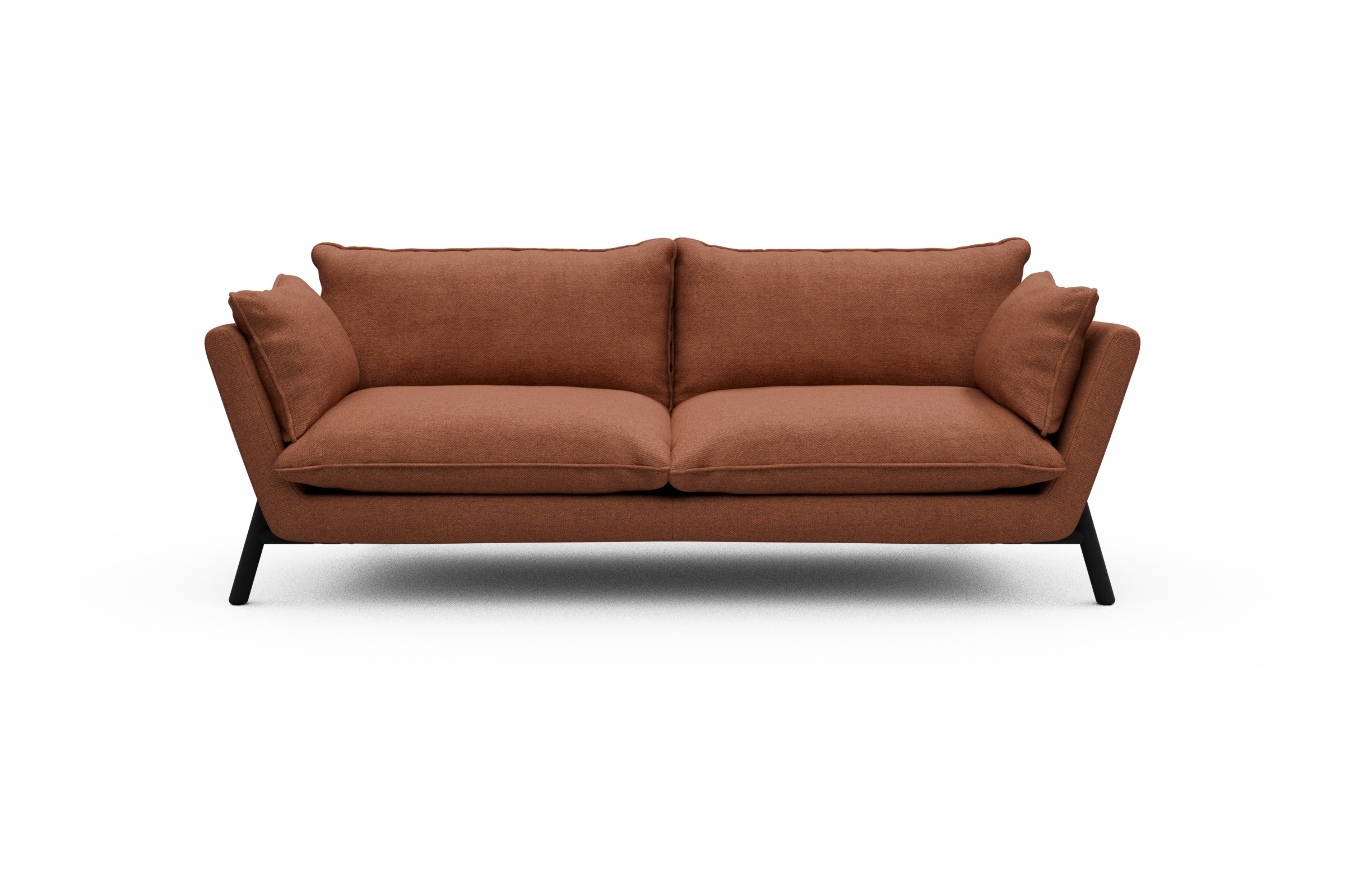 Skandi Home Sofa Emil PREMIUM 3-Sitzer Beinfarbe Eiche Schwarz Weda-Rust moebelfaktor